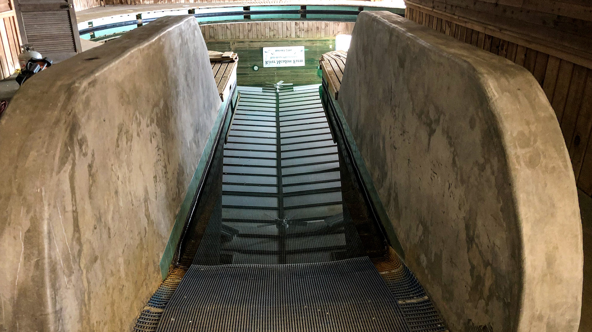 This indoor hydrotherapy pool allows for use even in winter to provide resistance to movement.