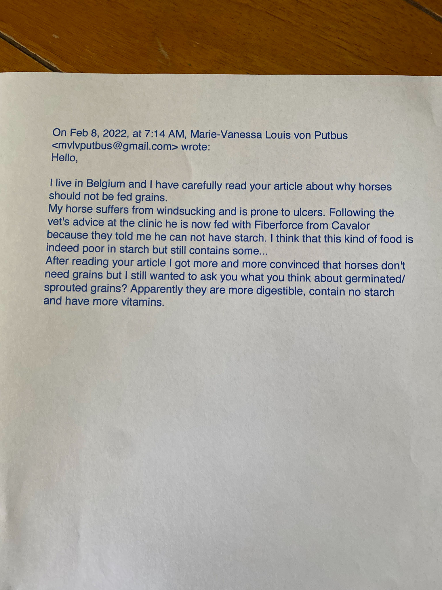 Q and A about nutrition