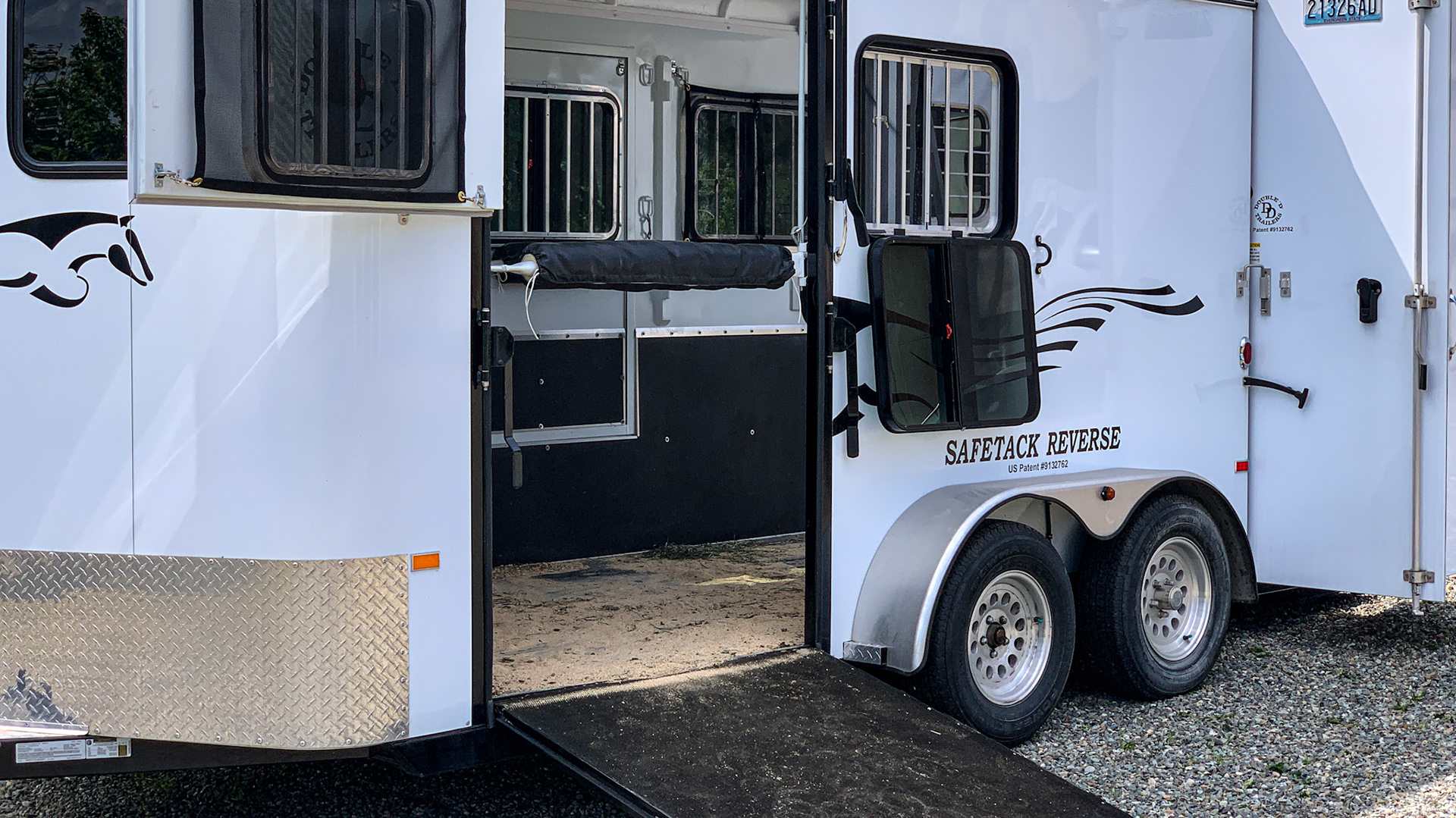 A side ramp is an option allowing in the back and out the front operations.