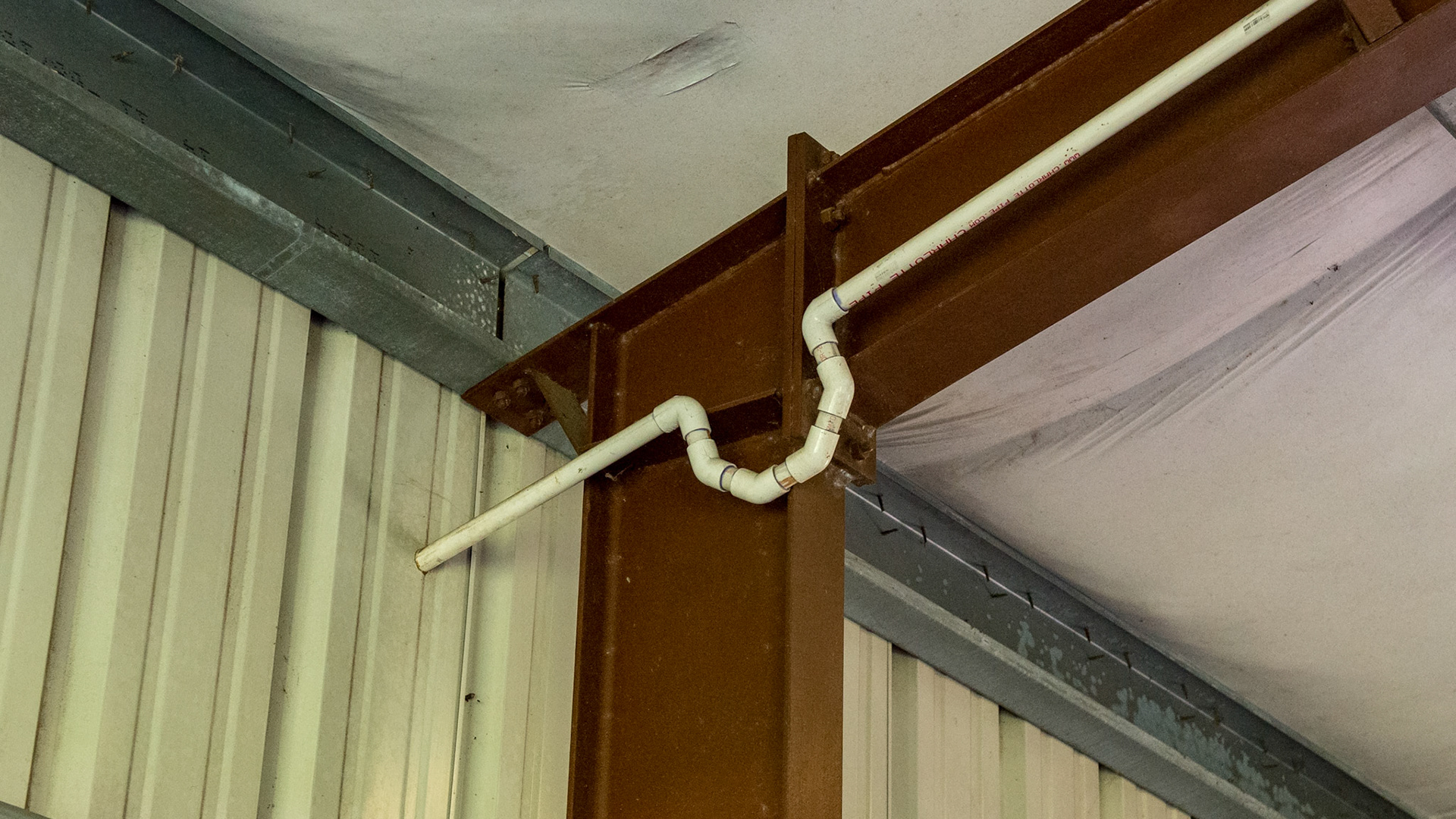 This trap is part of the water intake to the ceiling mounted reservoir.