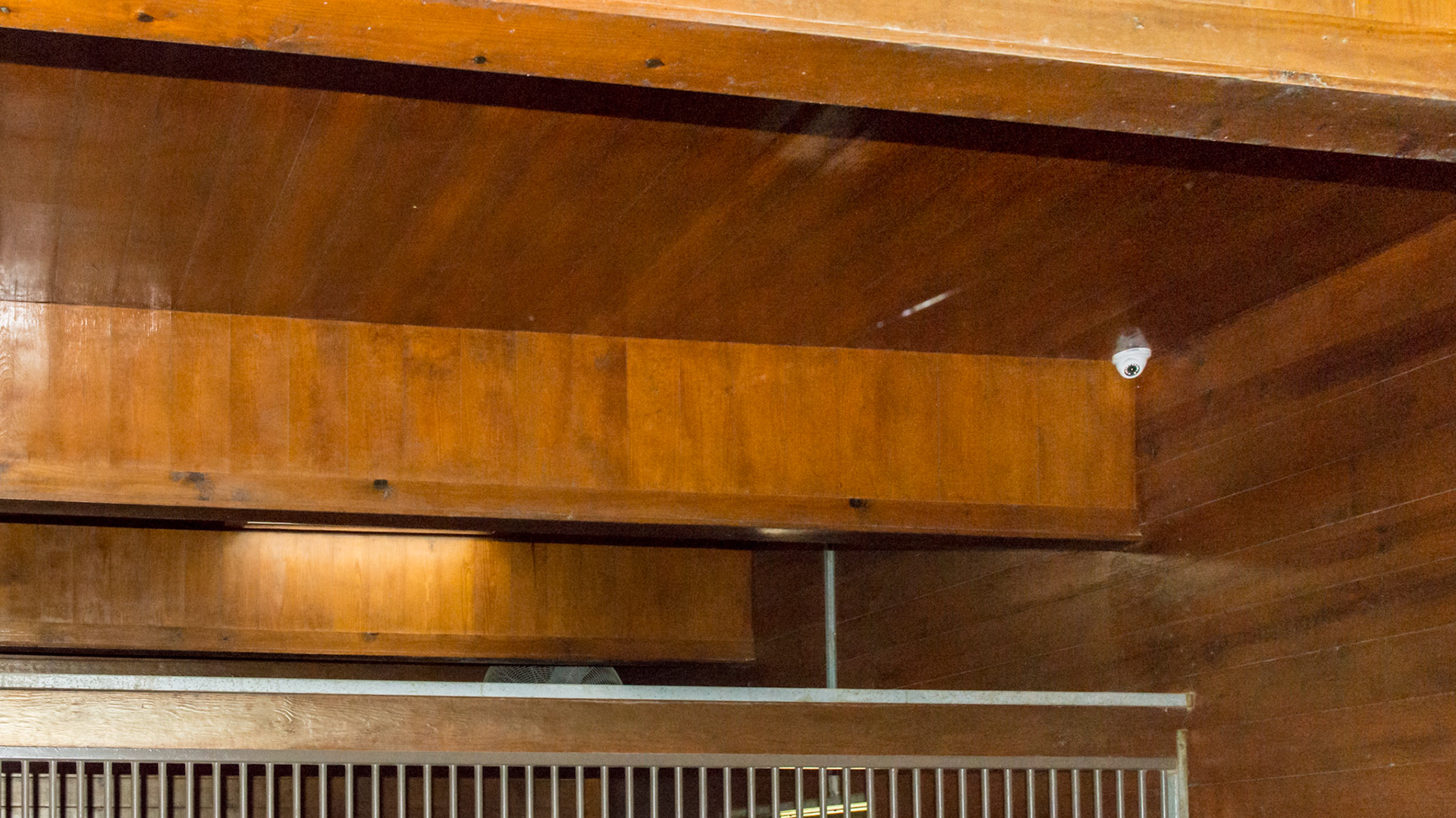 Security cameras mounted cleanly in high places