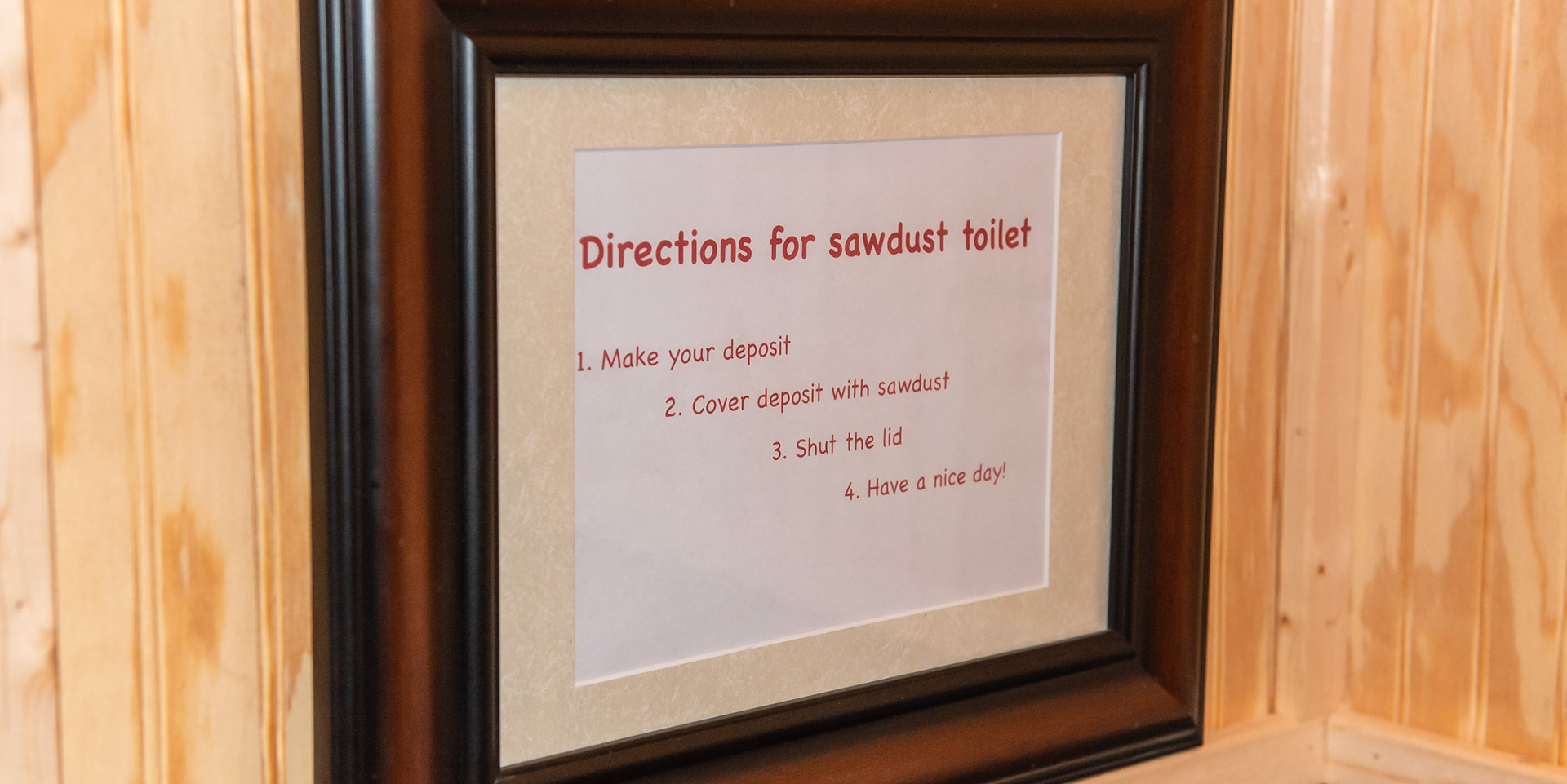 Directions for using a sawdust toilet.