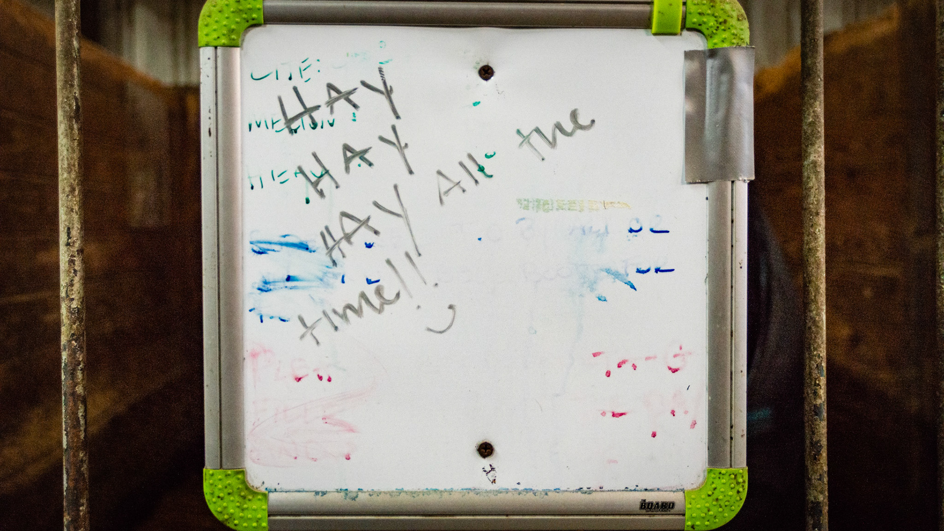 A sign found outside of a stall - Yea! Someone gets it!