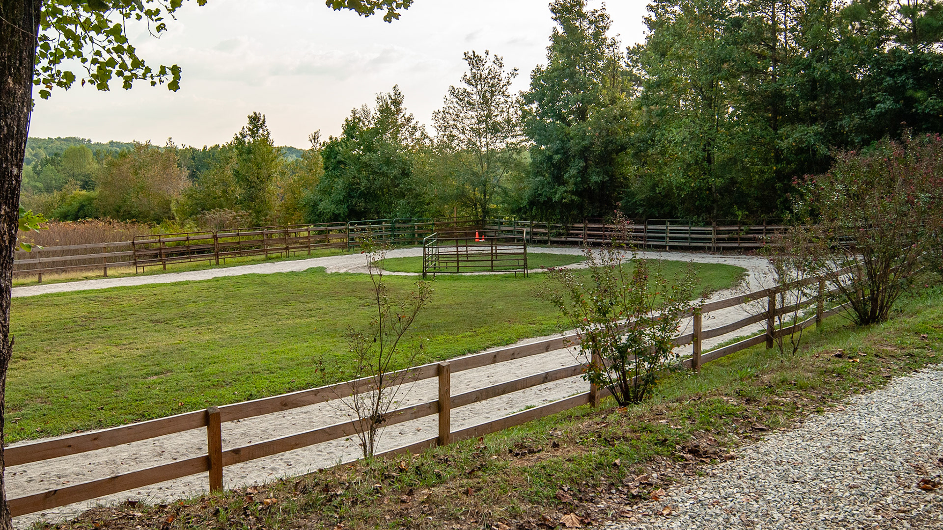 A Hackney barn with a jogging track.