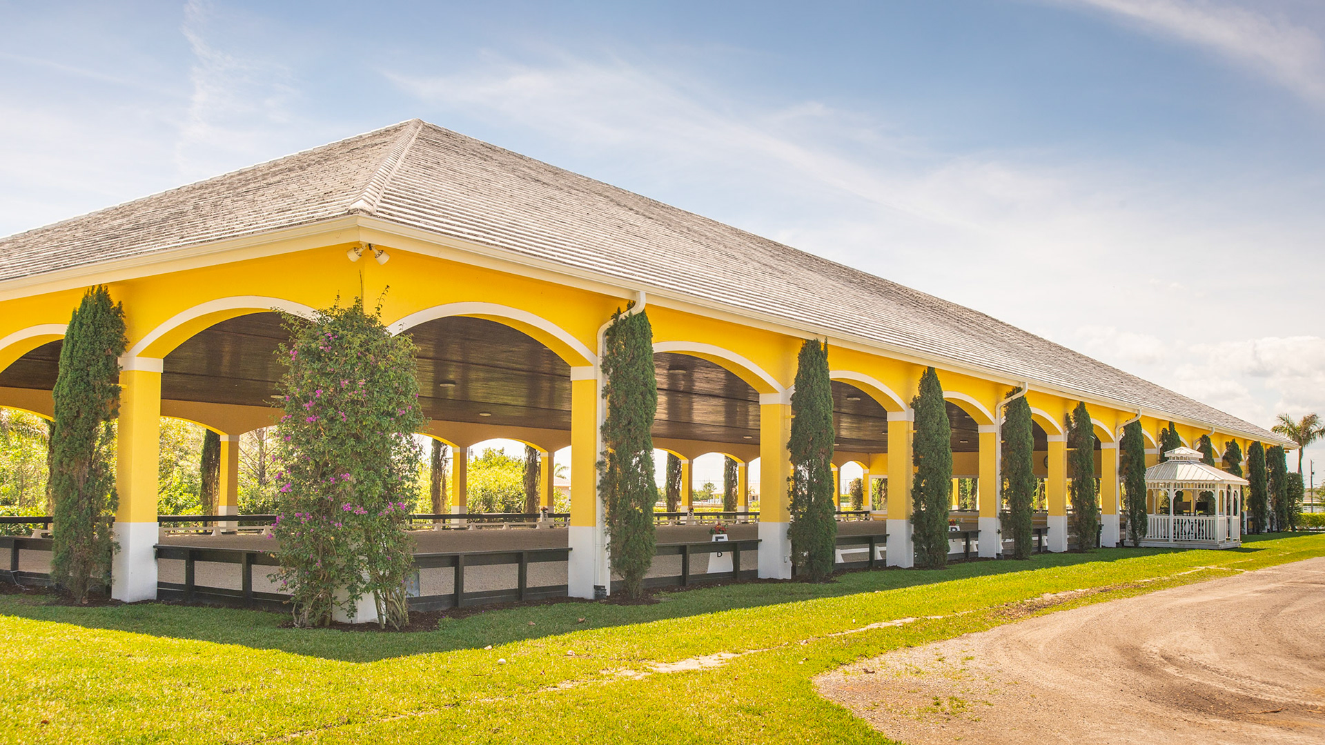 An open sided covered arena in FL