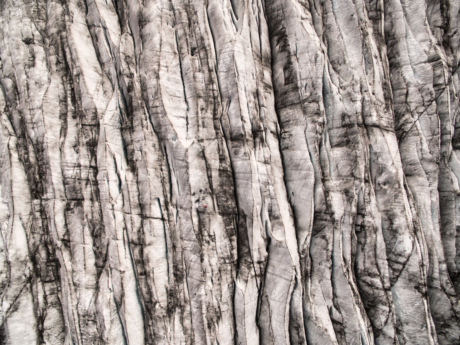 Two people on the glacier