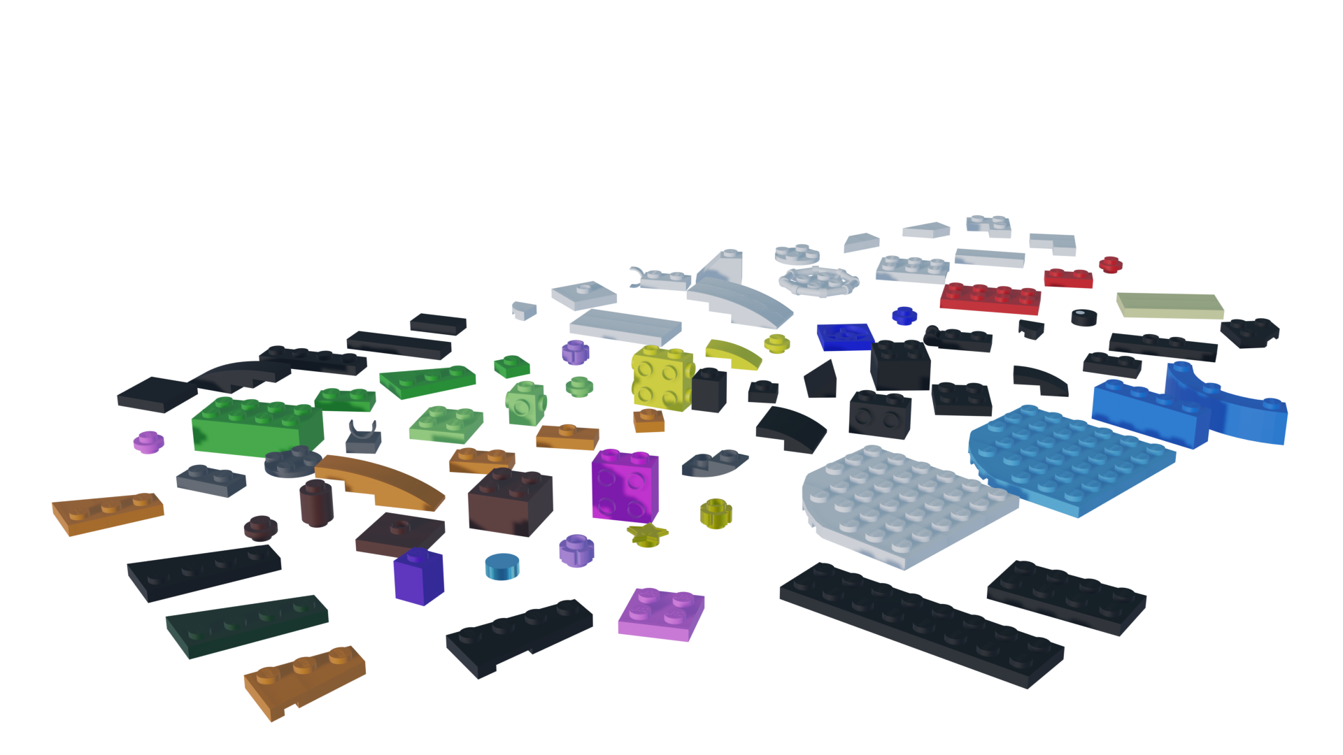 Pièces étalées