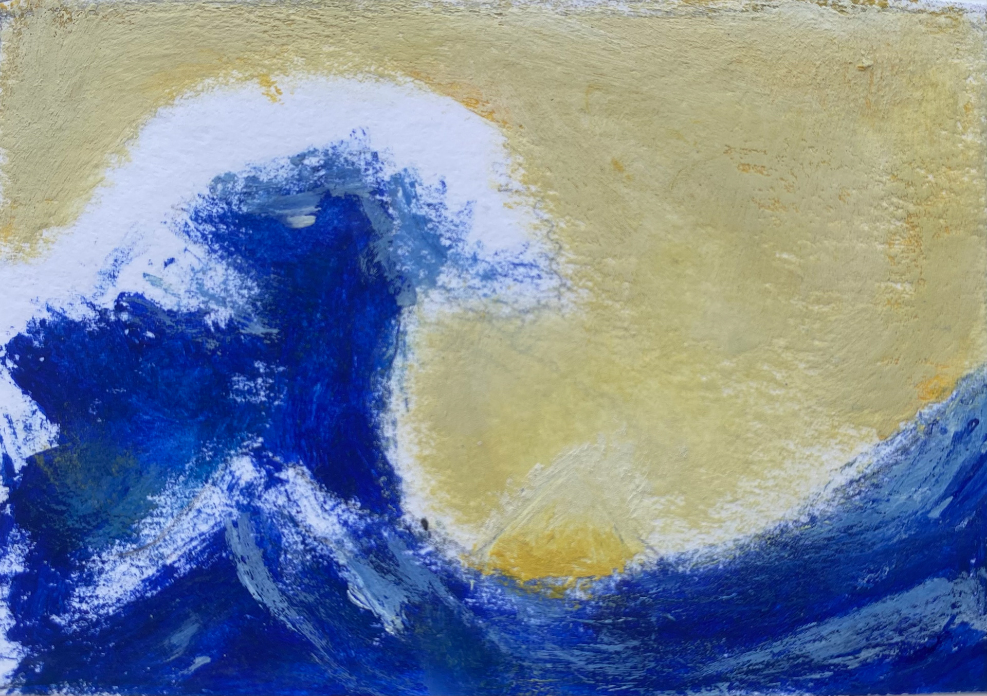 La Grande Vague de Kanagawa, Hokusai - peinture à l'œuf et aux pigments