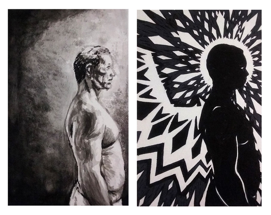 "Shadowside" India ink and Marker