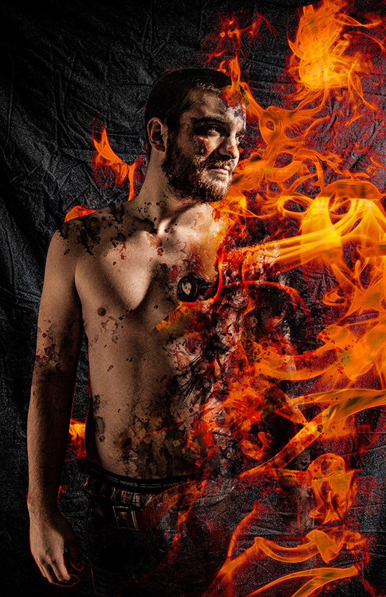 "Man on Fire" Photo Manipulation