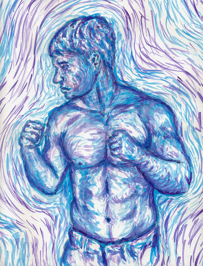 "Blueman" Watercolor
