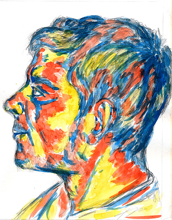 "Flames of David" Watercolor