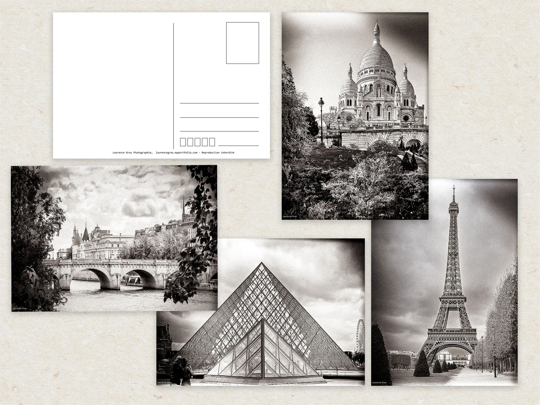Cartes postales, "Souvenirs de Paris"