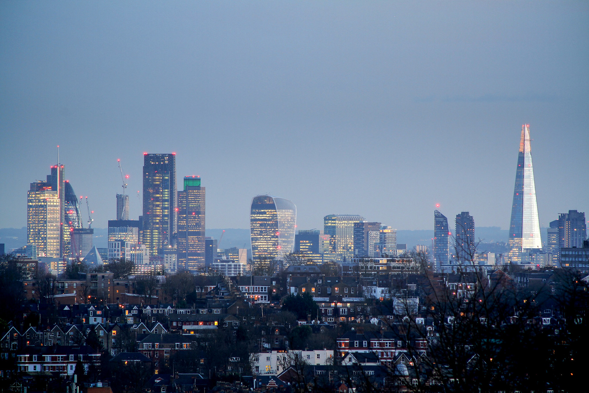 London City Skyline at Dusk