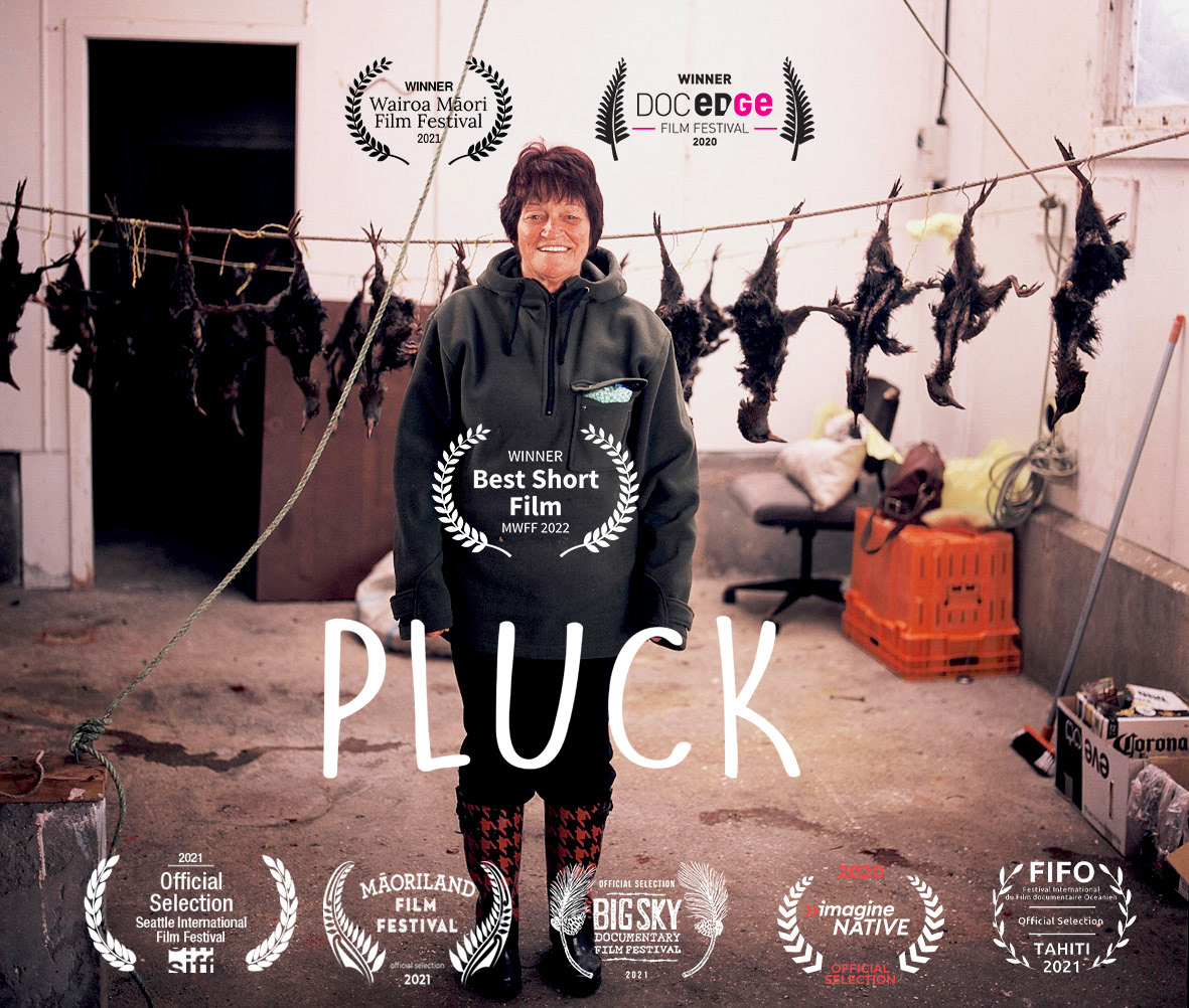 PLUCK by Kirsty Griffin and Vivienne Kernick. This perfect 26-minute documentary feels like the most Kiwi film ever, it’s impossible to imagine it coming from anywhere else on Earth as it conjures every emotion in its short running time. Jean Neshausen, from Thames, was taught to weave korowai as part of a breast cancer fundraiser and since then she’s made dozens. Now her breast cancer is back and the prognosis is no good. She realises that she’s never made a cloak for her own daughter and that time is running out. But the weka feathers she needs can only be found on Chatham Island (they are a pest there but protected here, who knew?!) and her oncologist is advising her not to travel. So she travels anyway and, by golly, I can’t remember ever seeing the Chathams on a big (or small screen) before. It’s an imposing landscape, beautifully filmed by Griffin herself with drone help from Sky View Photography, but the film – as it is throughout – prioritises the human beings and what great characters they all are.  I Loved It!  -  Dan Slevin RNZ