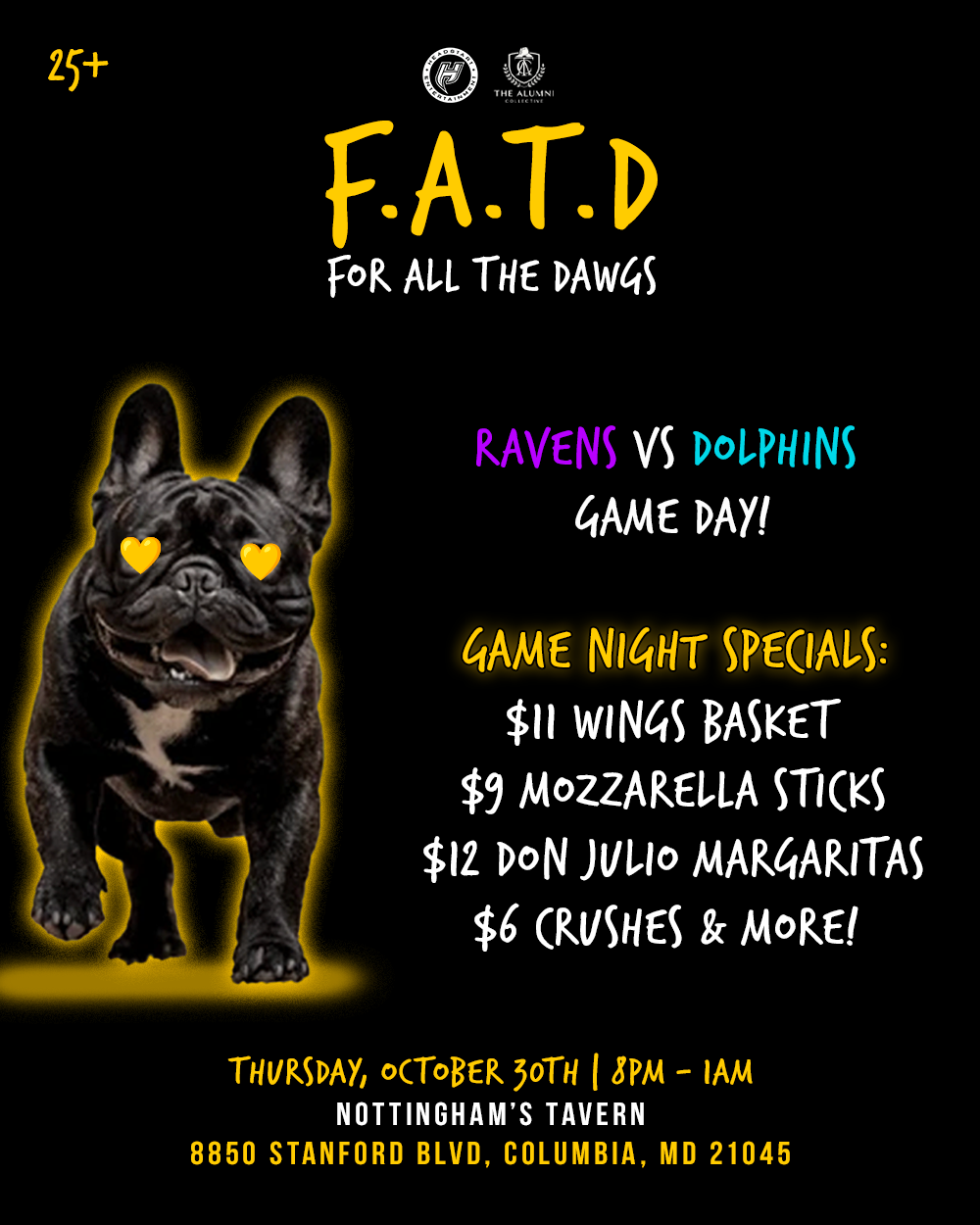 F.A.T.D For All The Dawgs Drink Specials (October 2025)