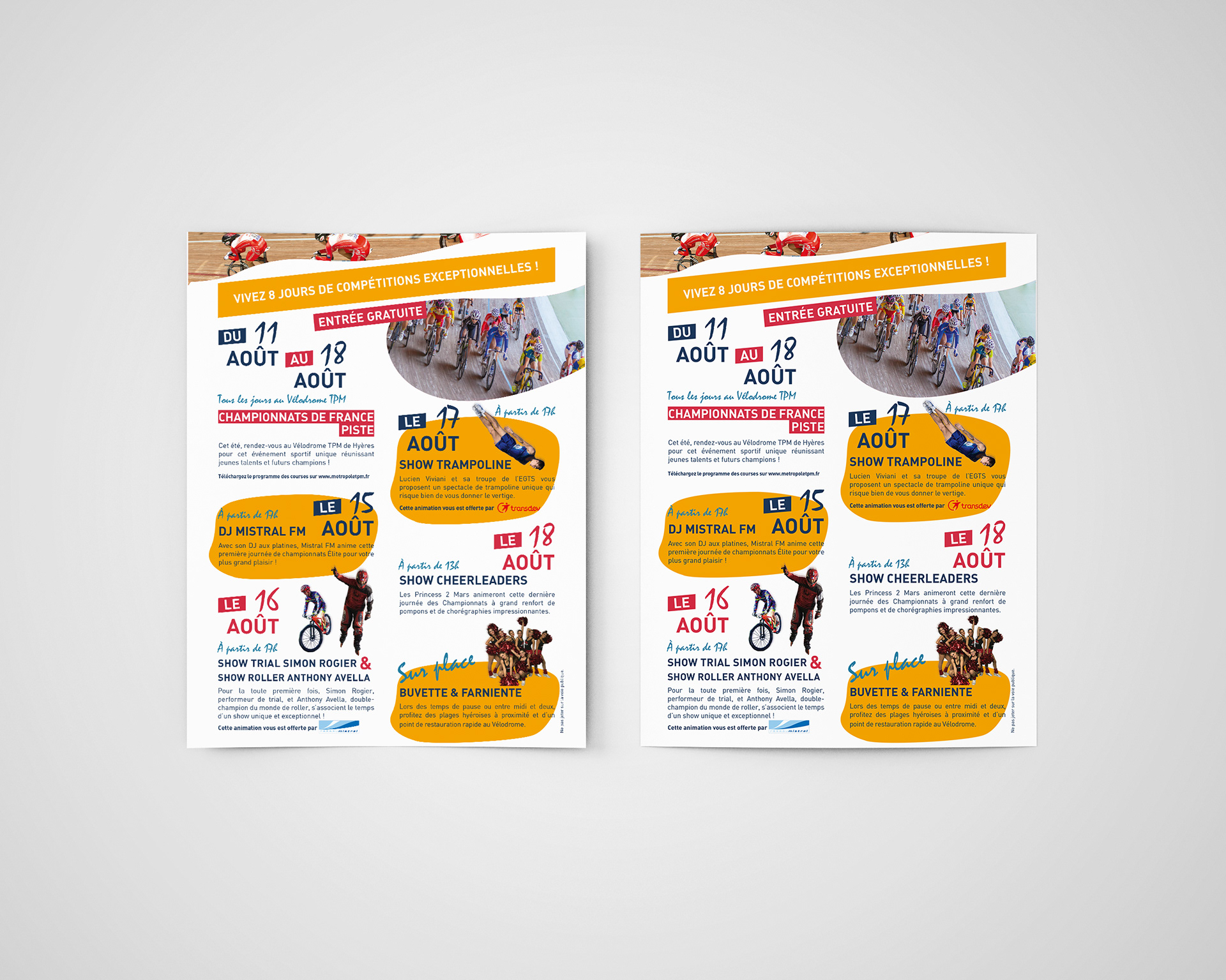 Championnats de France de cyclisme sur Piste 2018 - Flyer verso (animations)