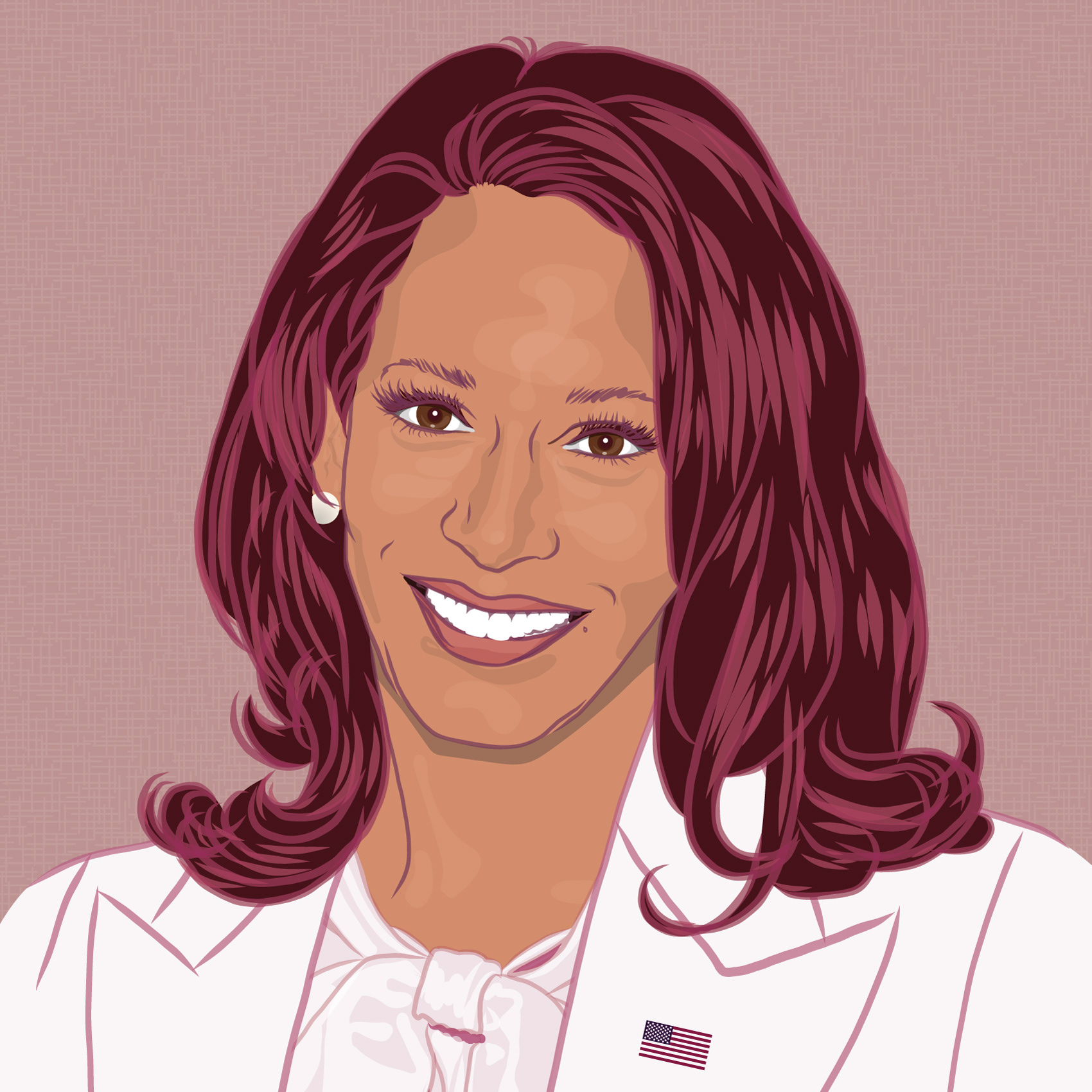 Illustrated portrait of Kamala Harris