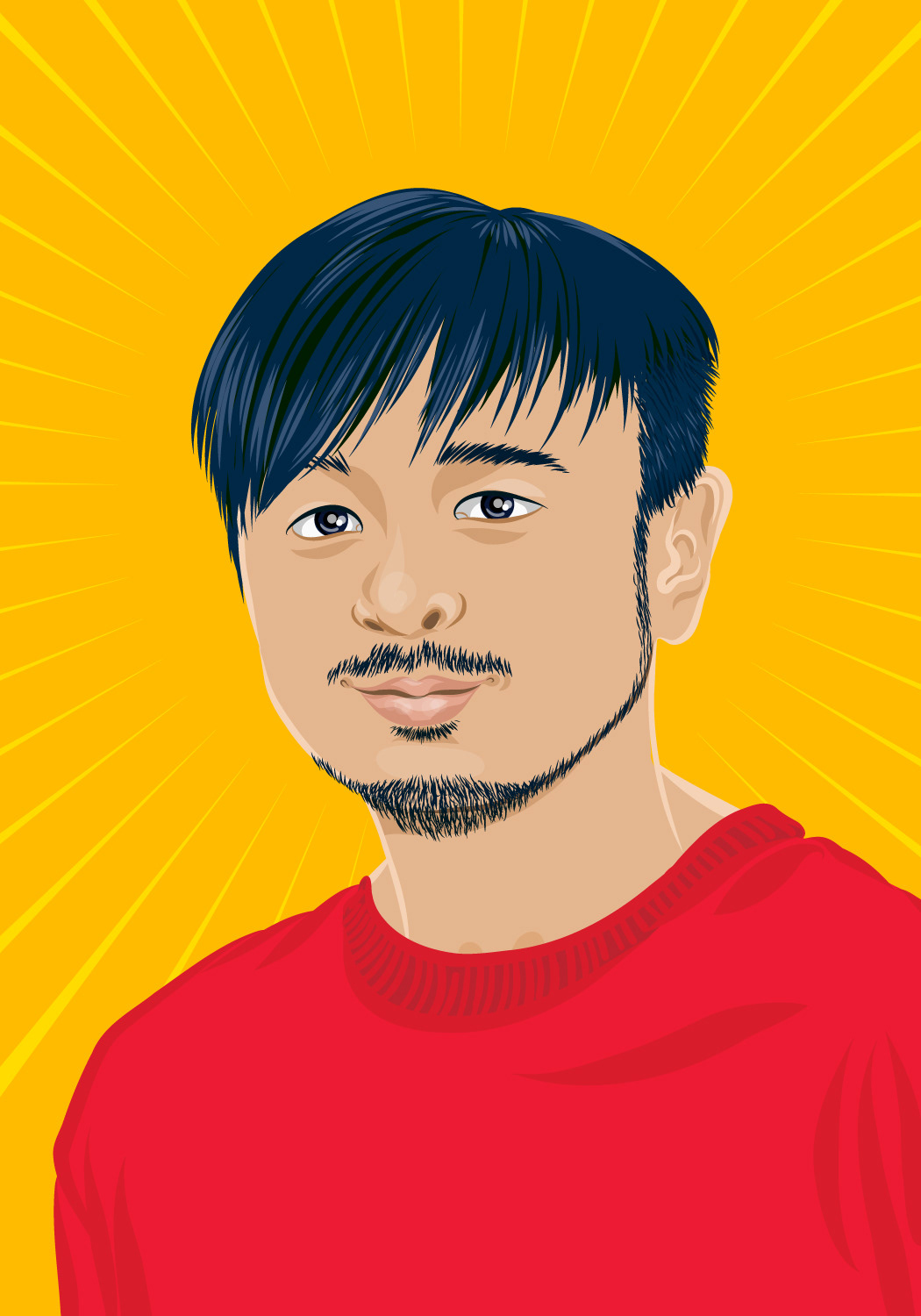 Illustrated portrait of Brandon Tsay