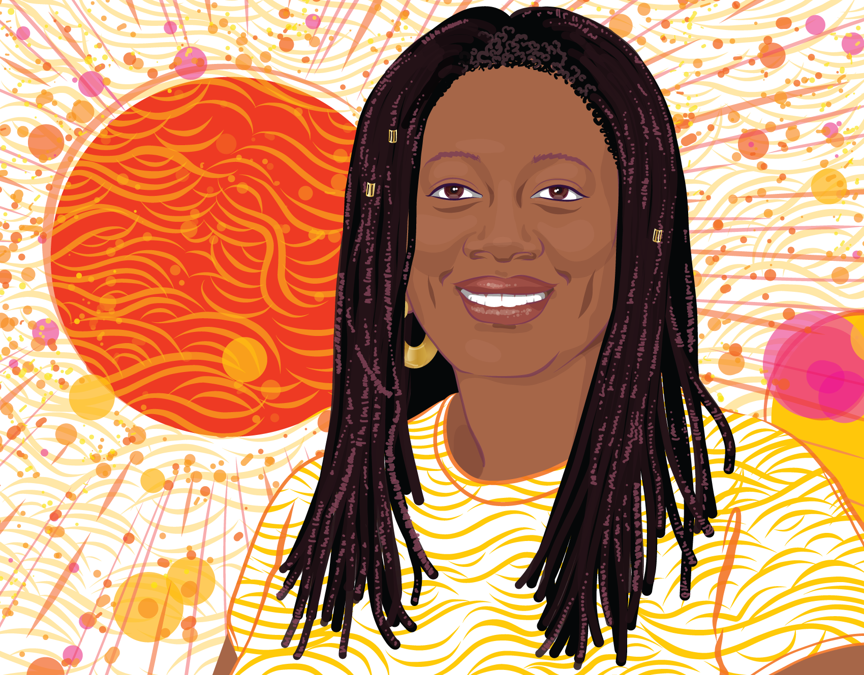 Illustrated portrait of N. K. Jemisin