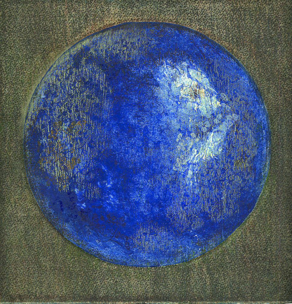 Study for MESSAGE FROM KAGUYA, 2009, Collagraph, Monotype, and Linoleum cut, 12-1/4” x 12”