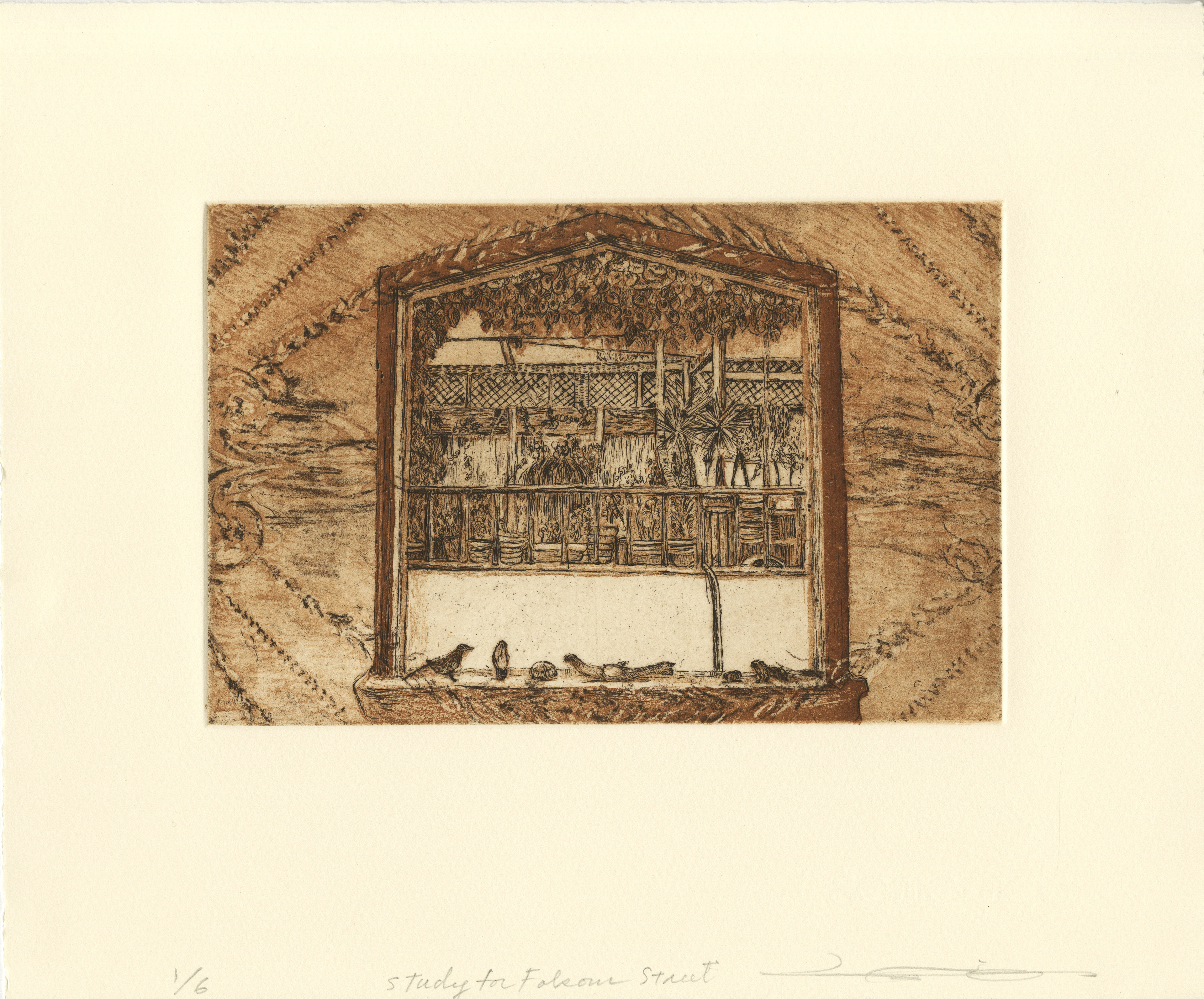 STUDY FOR FOLSOM STREE, 2022, Etching, 11-1/4" x 13-1/2"