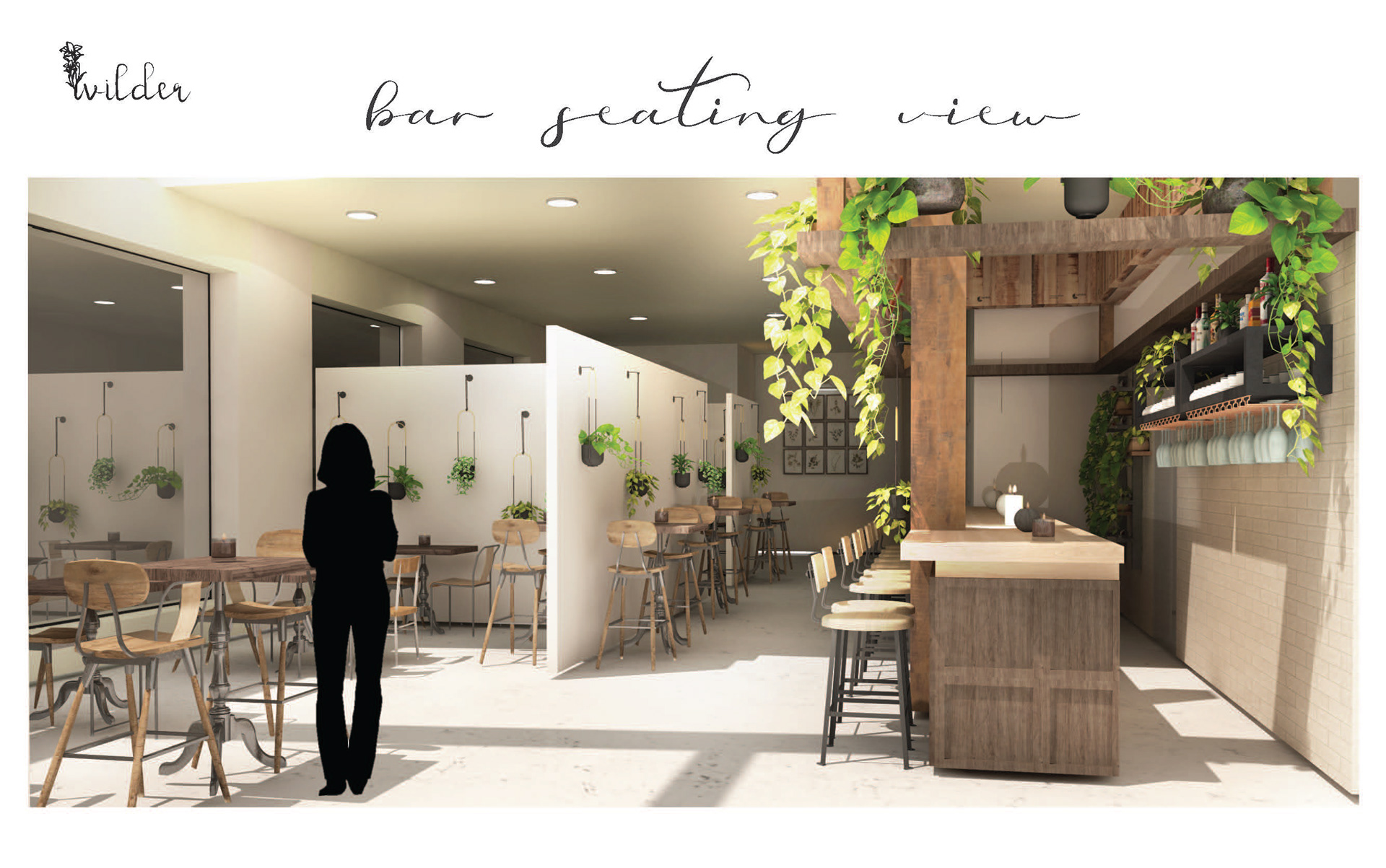 Second floor bar seating rendering