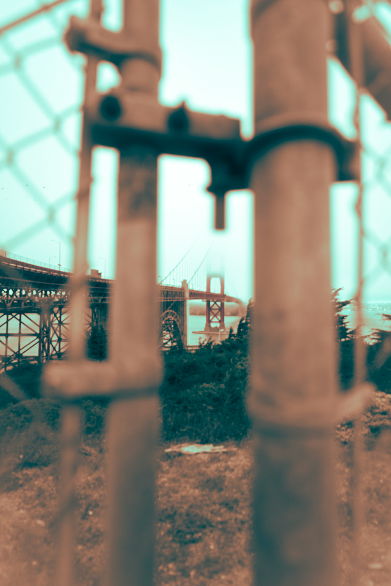 over the fence across the bridge