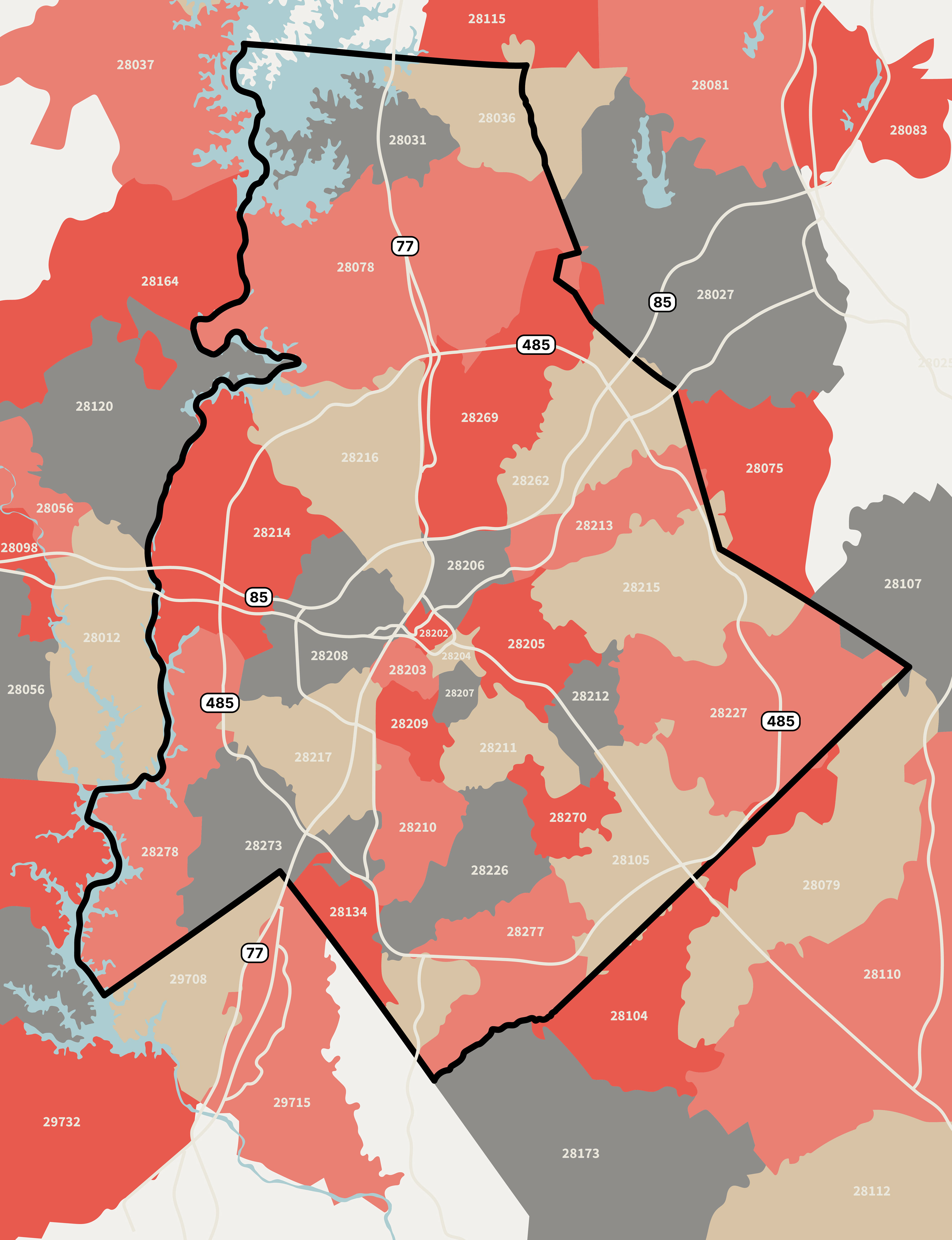 Marley Slade - Charlotte, NC Zip Code Map