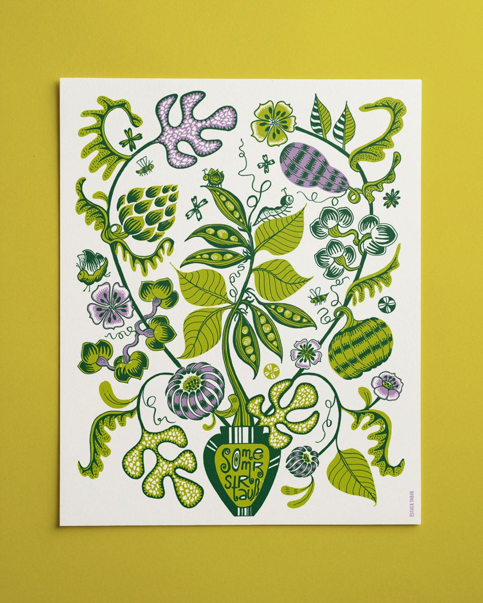 SommerStrauss Botanical Bouquet - 40 x 50 cm on 350 gsm paper