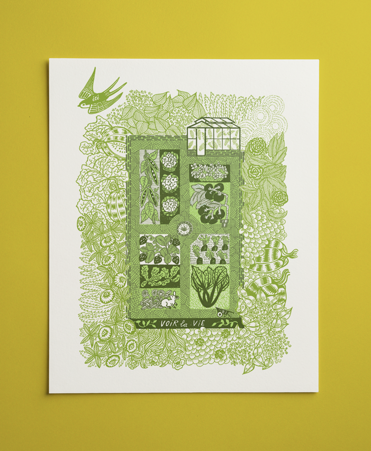 Summer Garden Screen Print - 40 x 50 cm on 400 gms paper