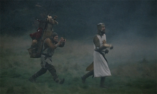 Monty Python animated gif of movie scene Coconut King