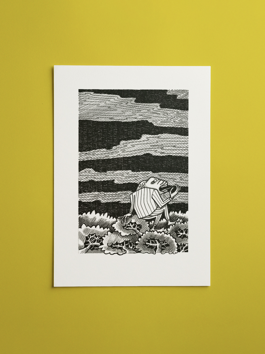 Where is the Moon?  Original Drawing - A4 original illustration in ink and pencil on 250 gsm paper