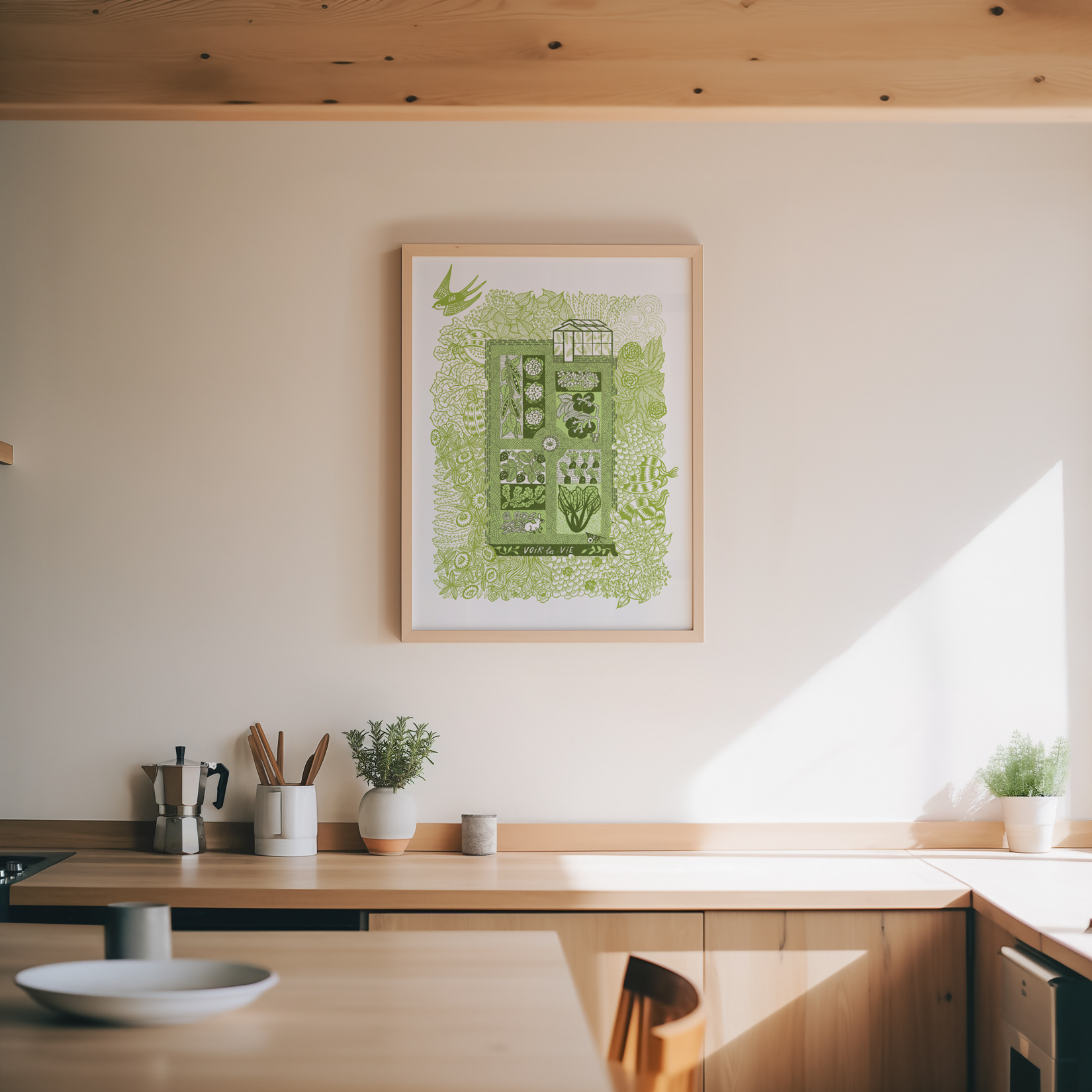 Summer Garden Screen Print - 40 x 50cm botanical wall art