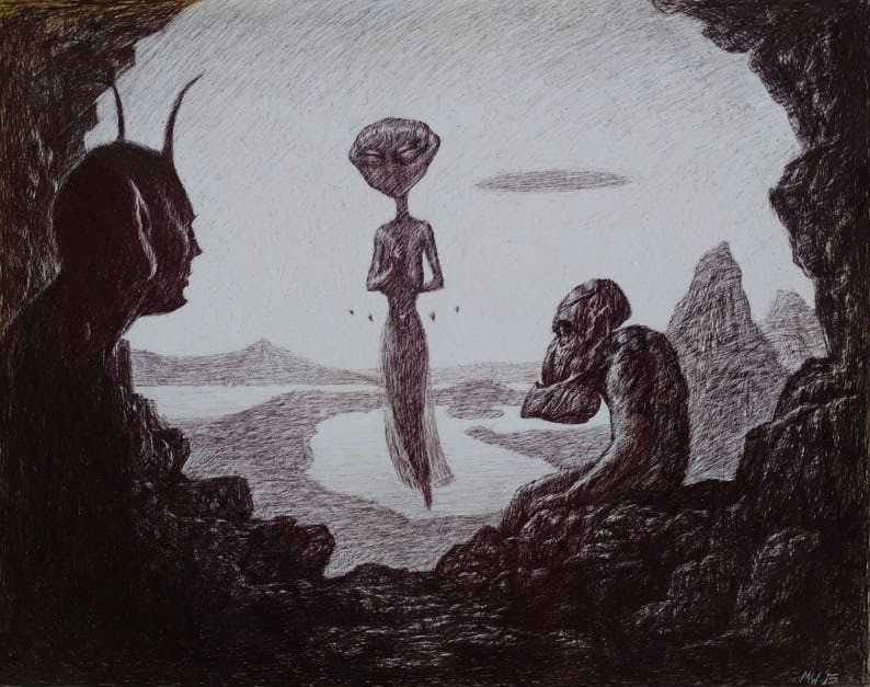 "Beginnings" Scratchboard