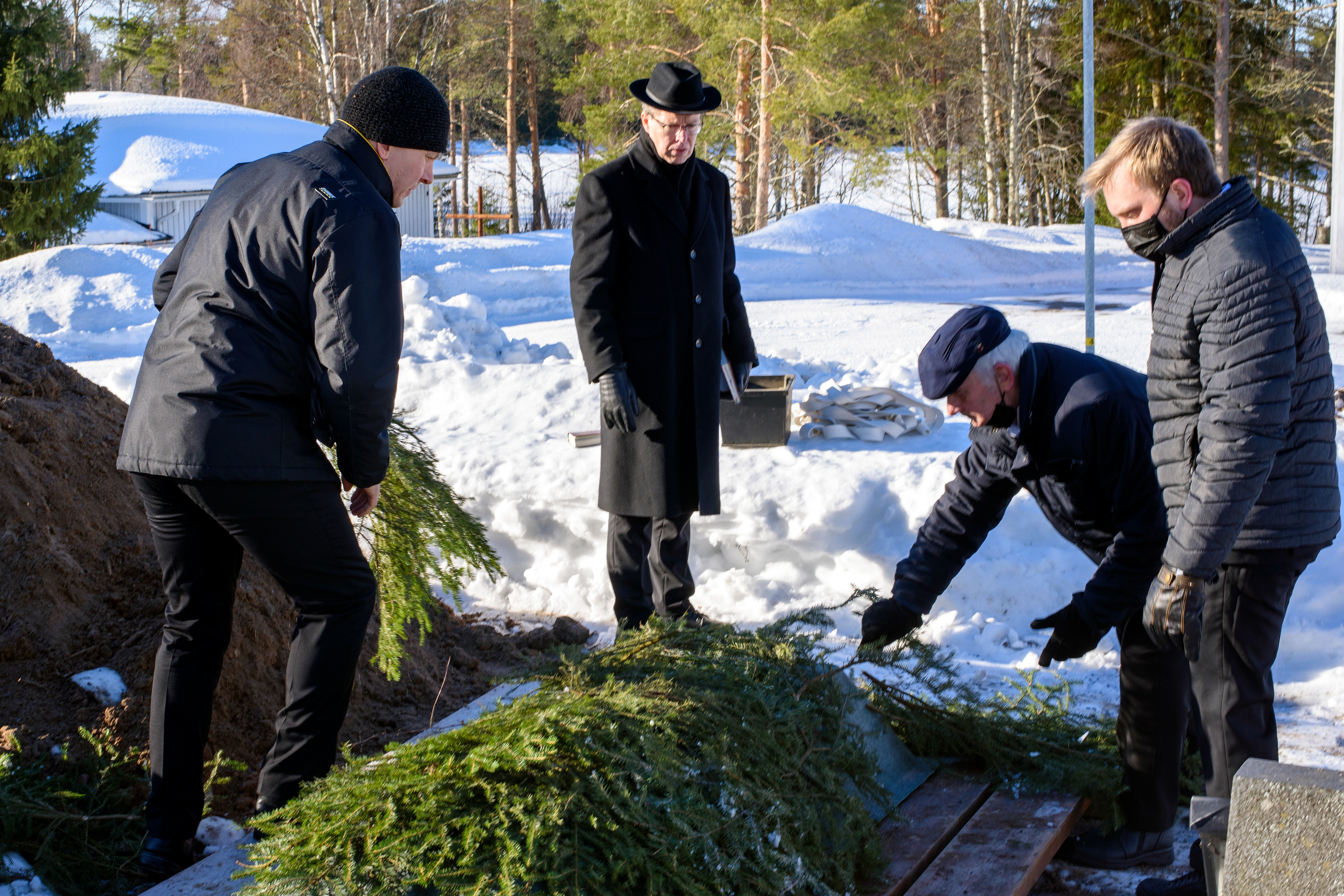 Hautajaiset Merijärvellä maaliskuussa 2021