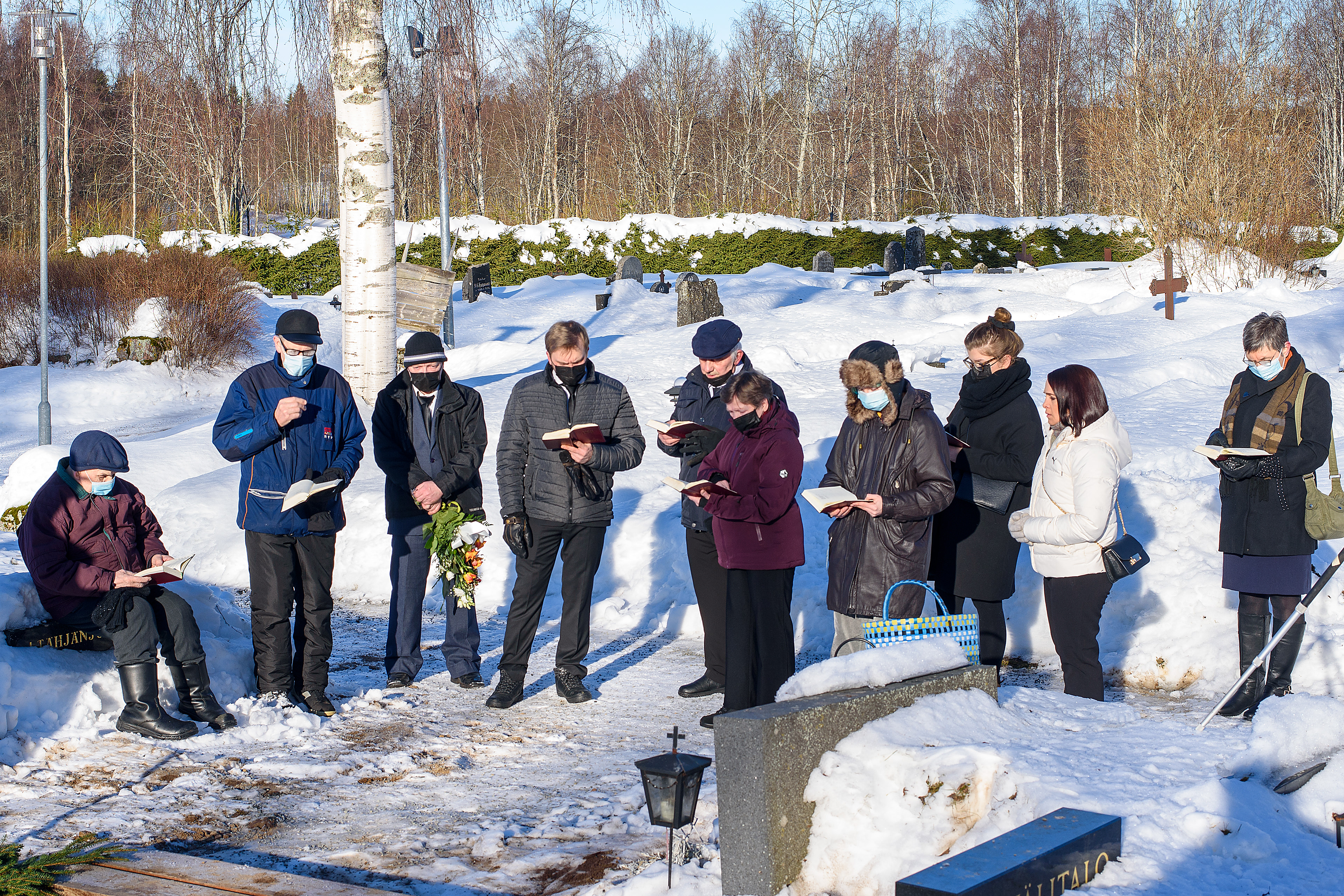 Hautajaiset Merijärvellä maaliskuussa 2021
