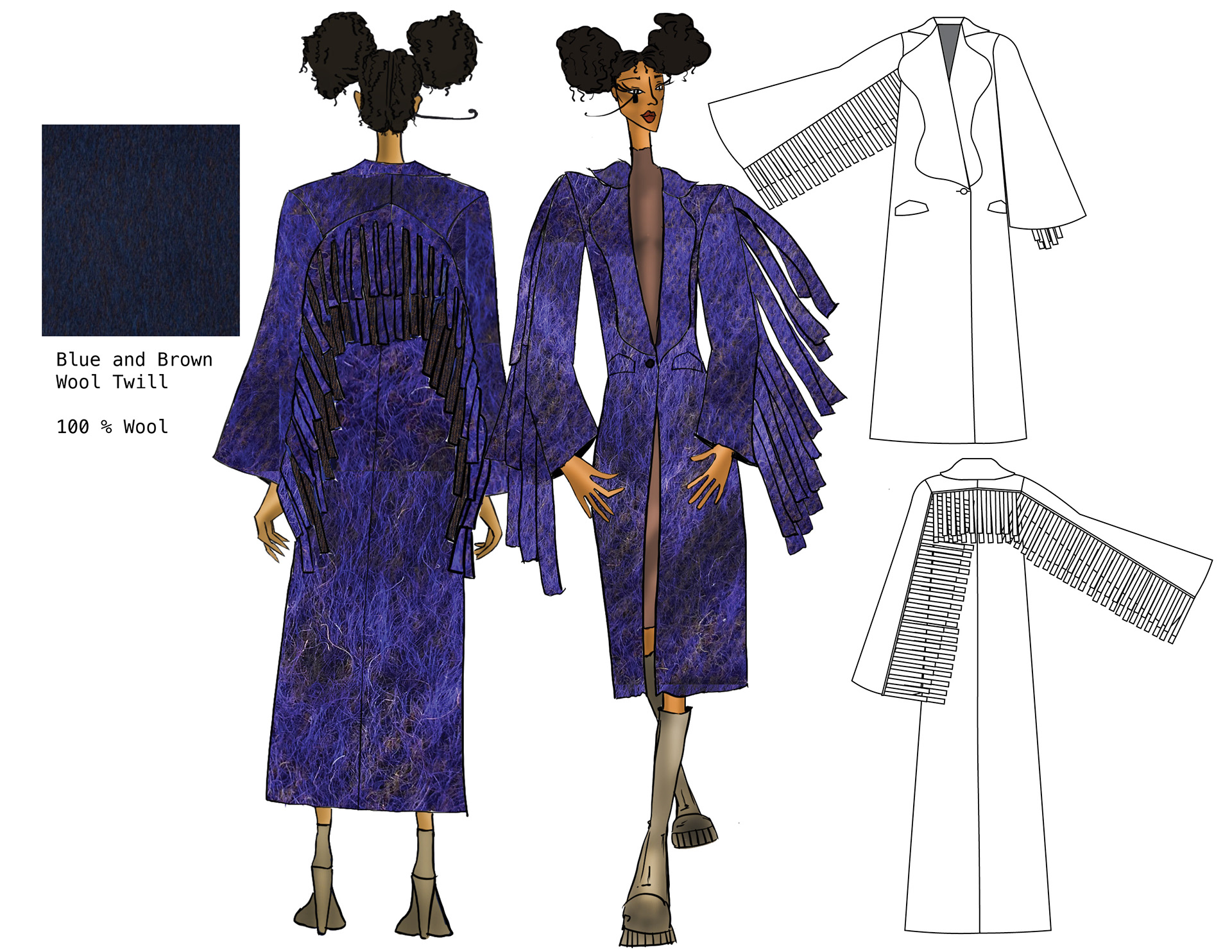 Fabric Swatch, Illustration and Technical Flats