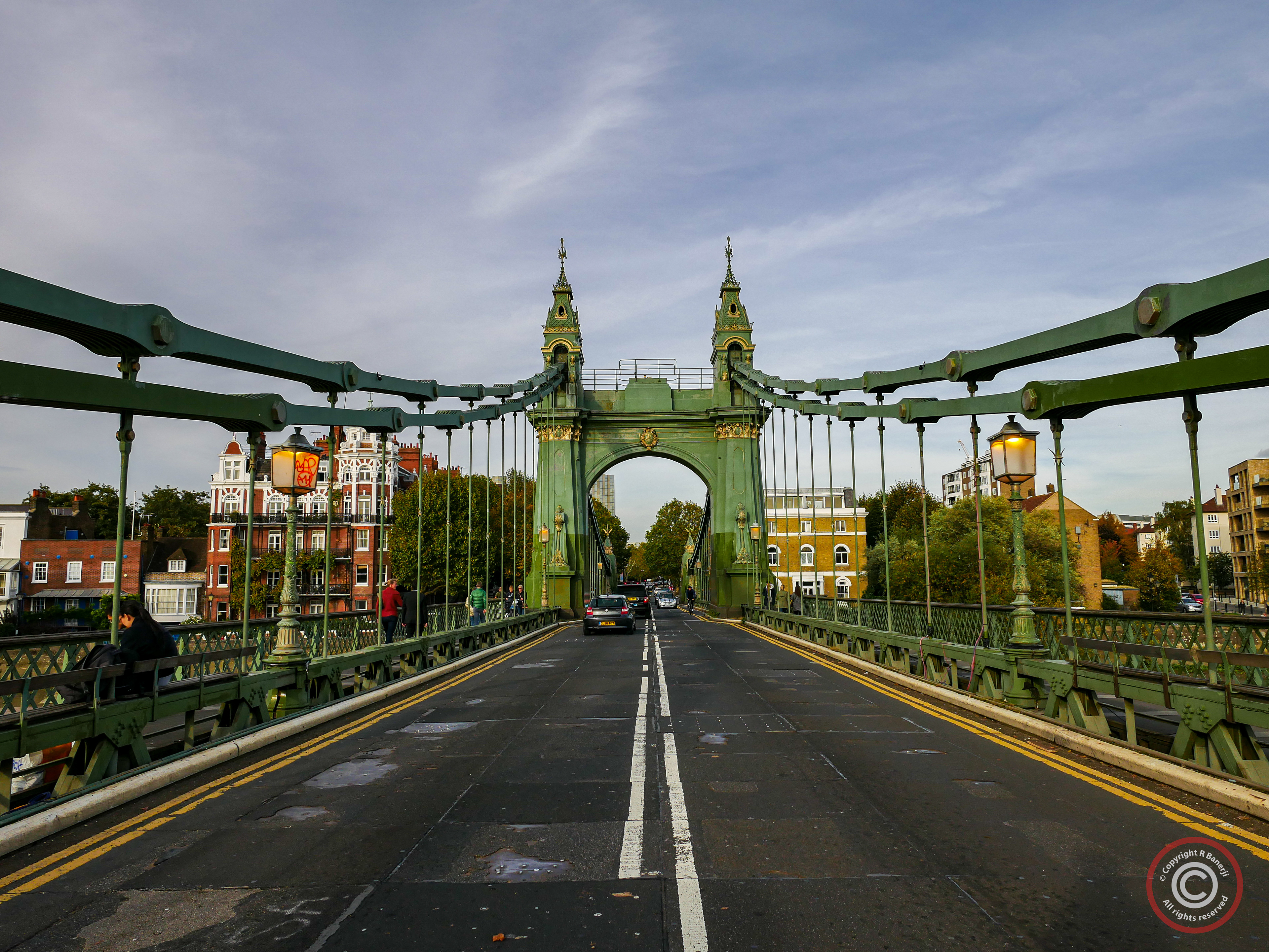 Before it was closed to all traffic, Hammersmith Bridge, London