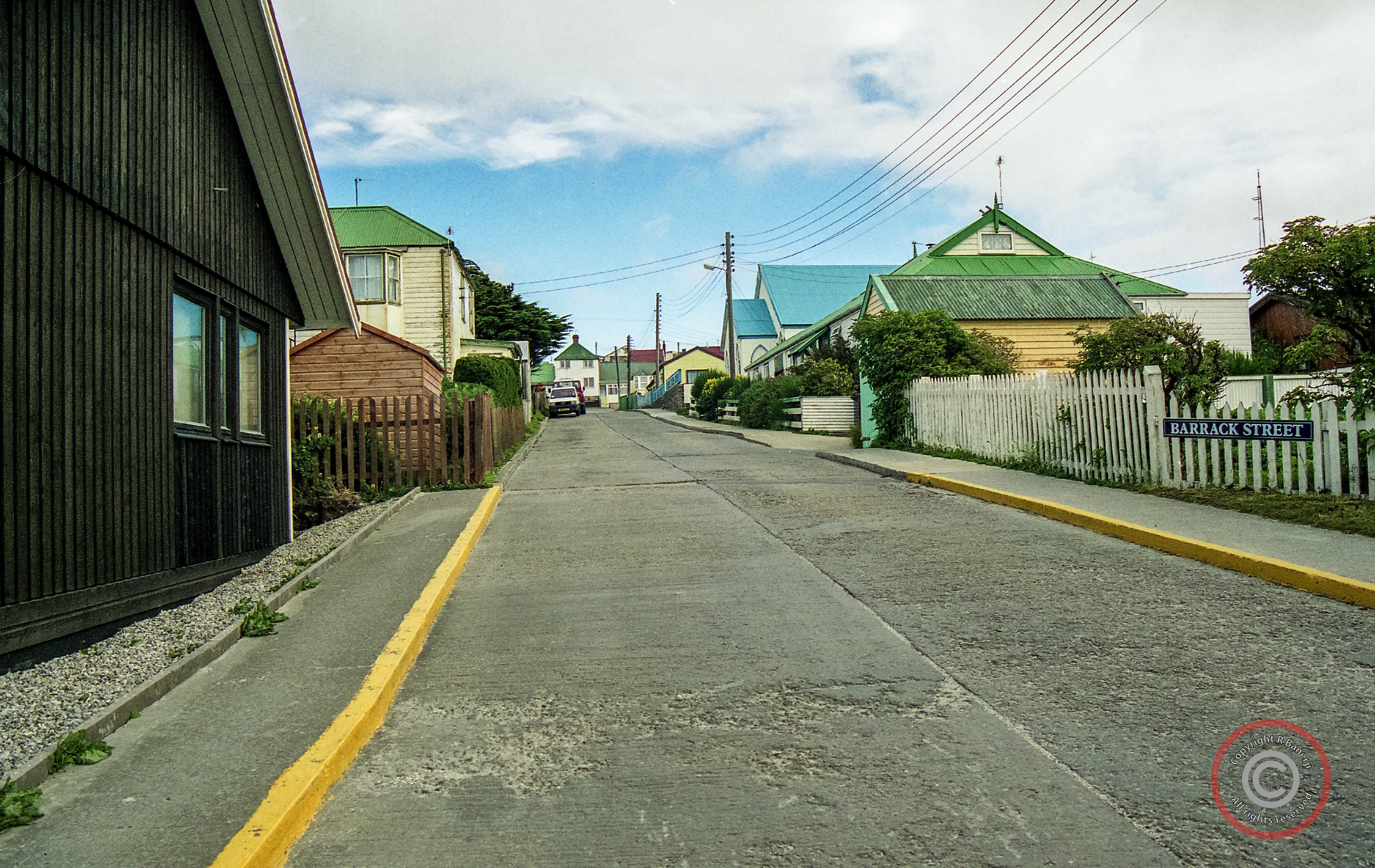 Morning rush hour, Barrack Street, Stanley, Falkland Islands