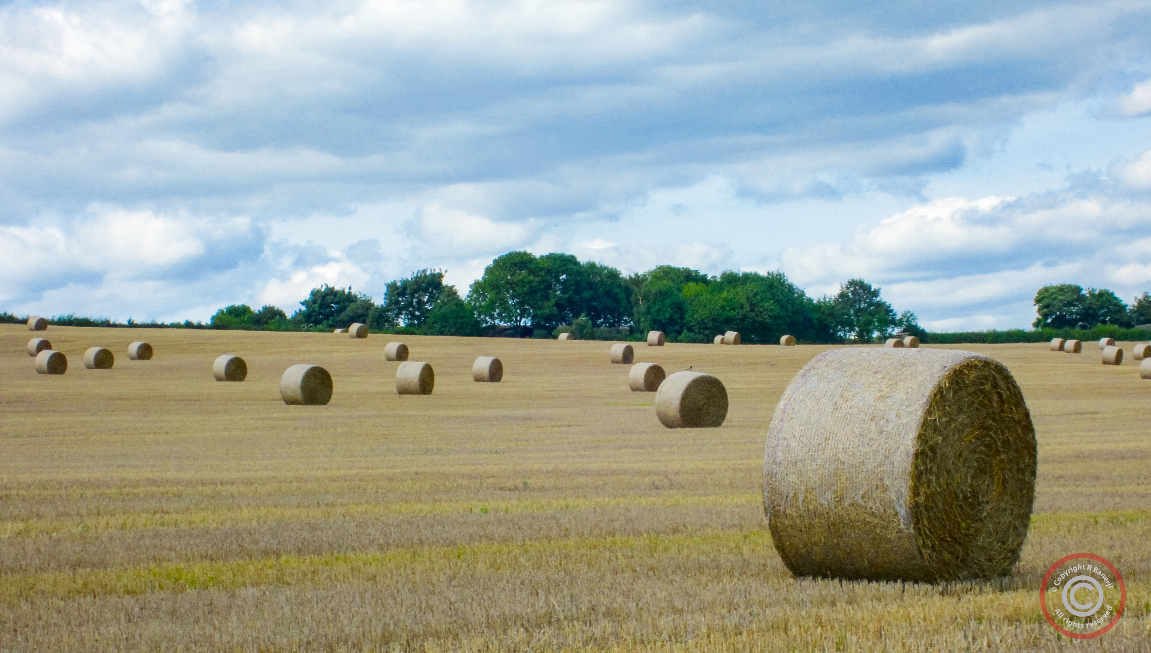 Hay bales in the countryside, England