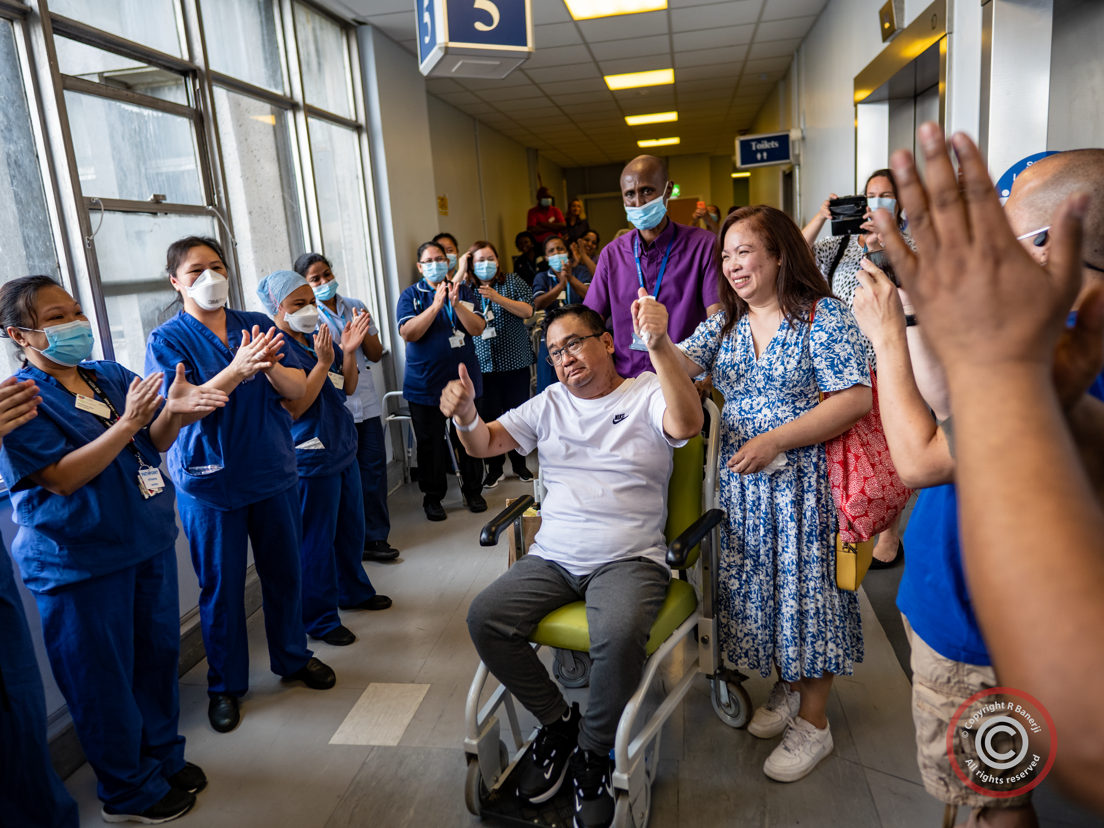 Nurse Franco leaves hospital after a two-month battle to beat Coronavirus, Northwick Park Hospital, London