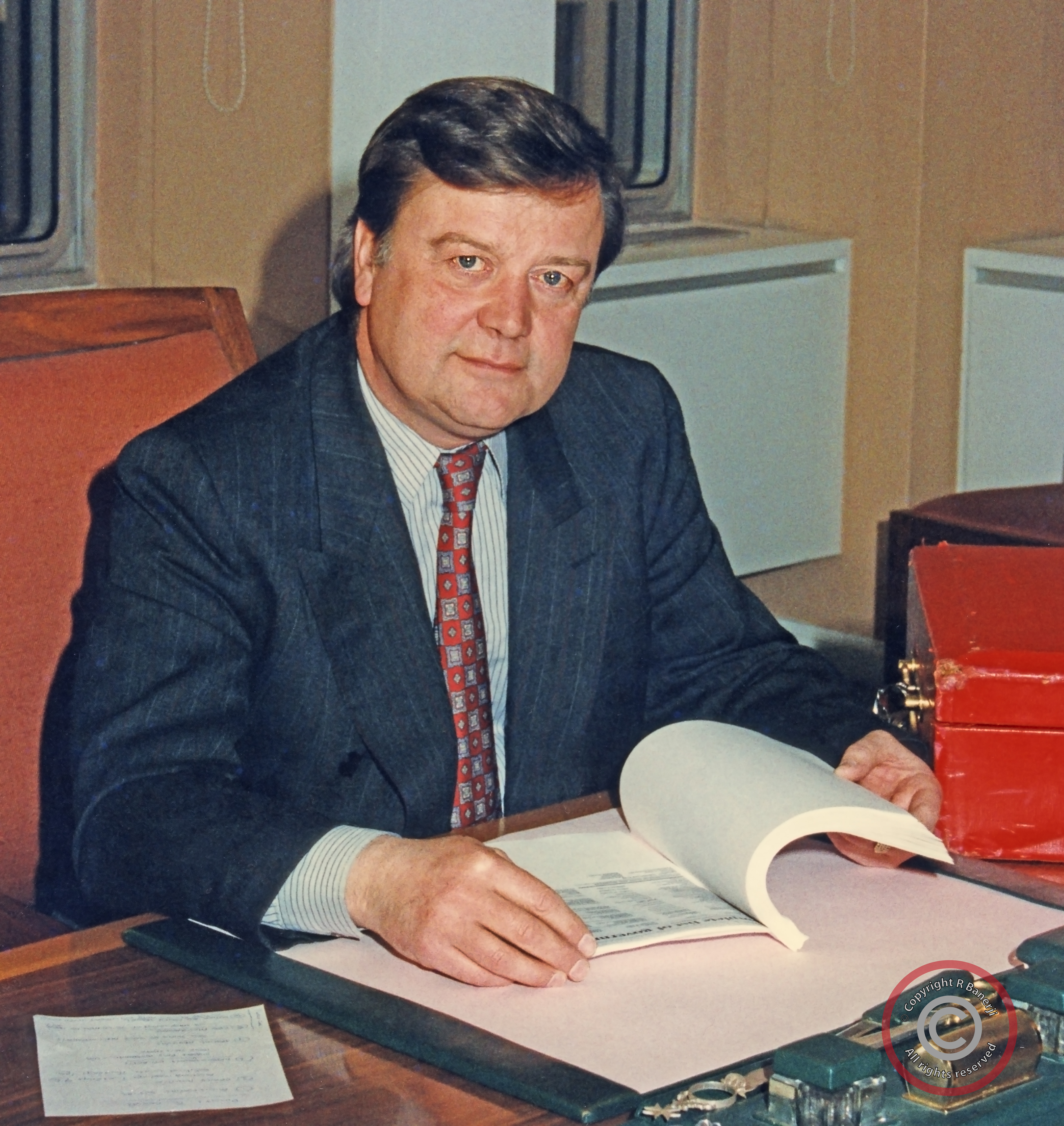 British politician Ken Clarke, photographed on the day he became Home Secretary