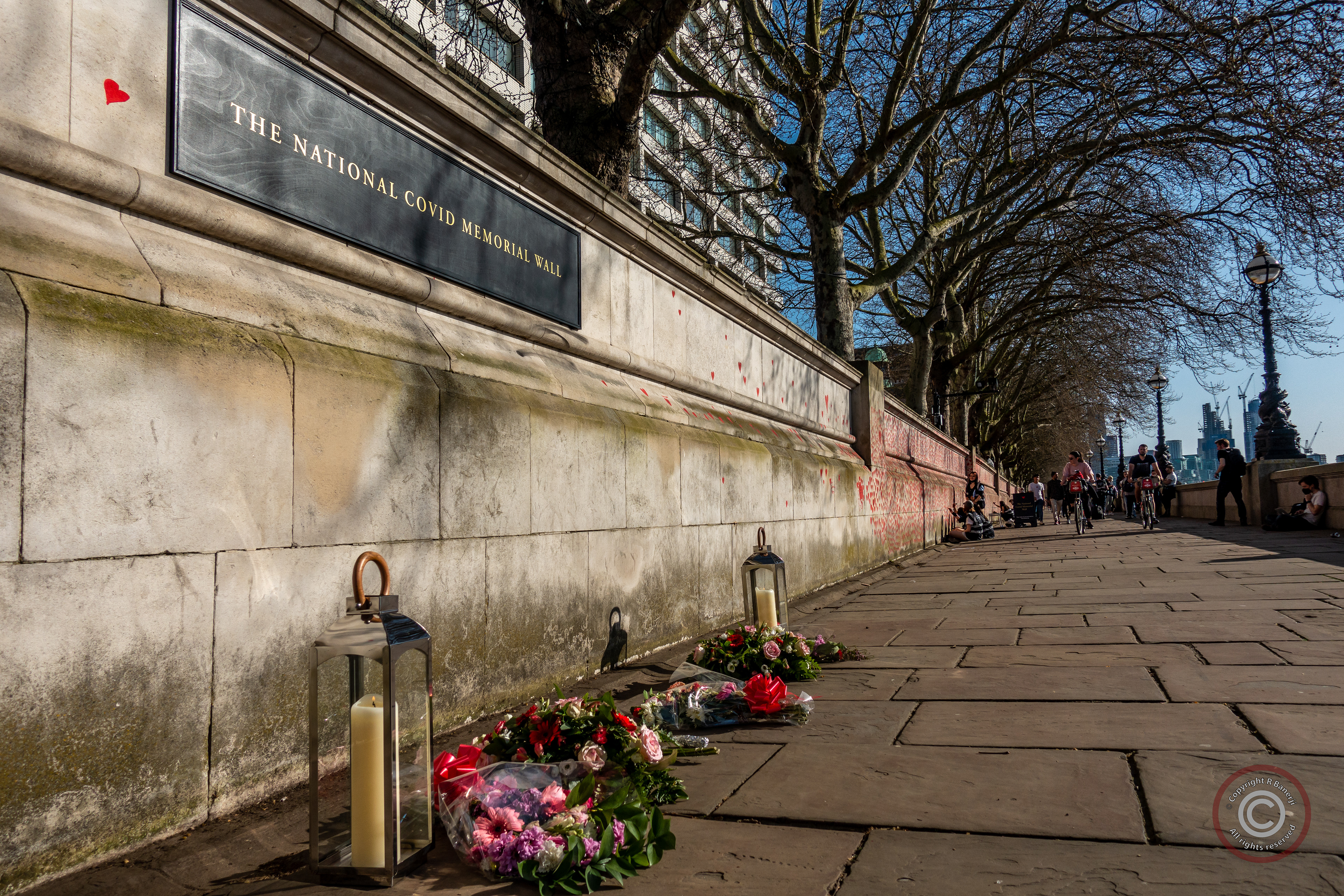The National Covid Memorial Wall, Westminster, London