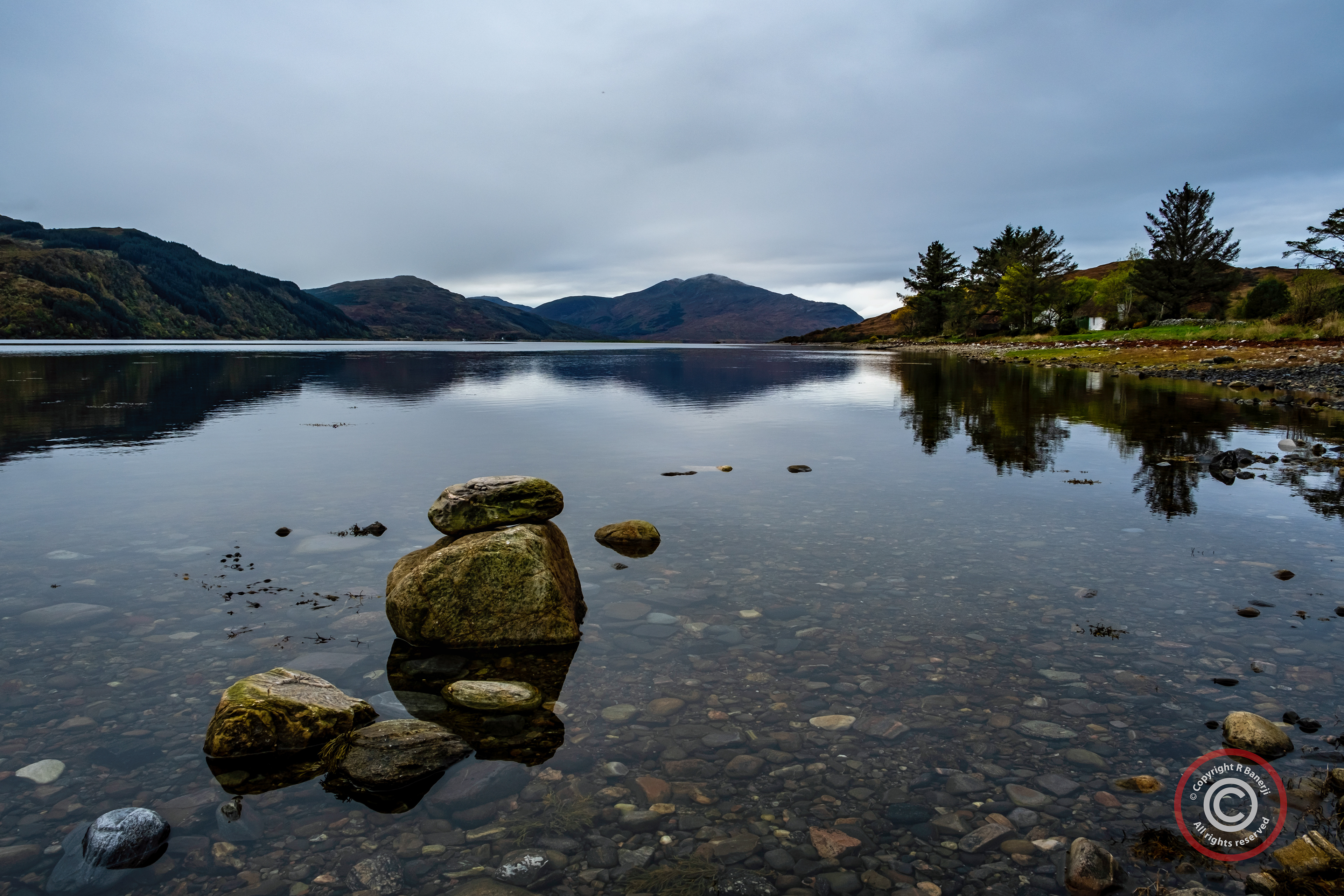 Still water at Lock Duich, Scotland