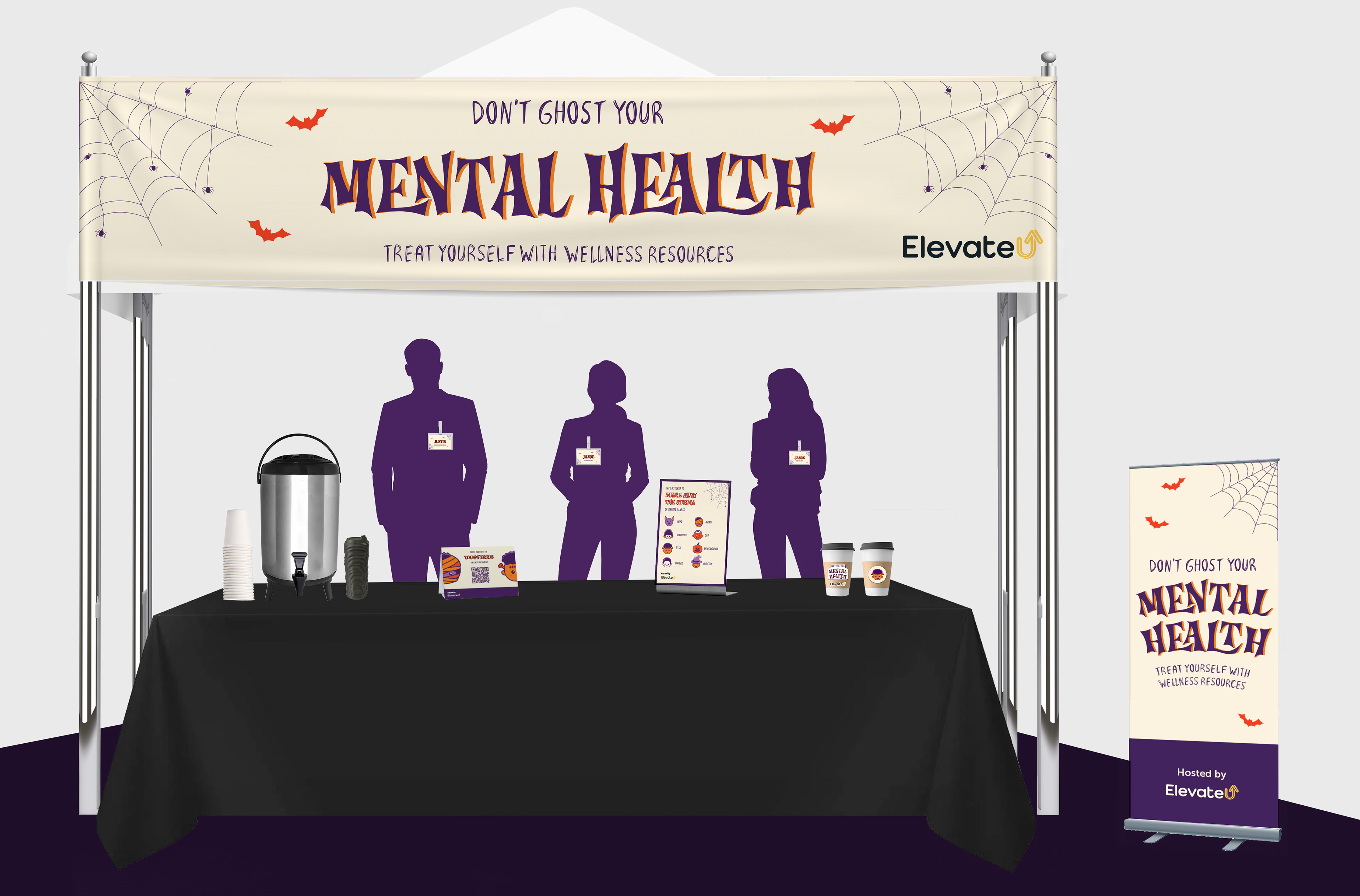 Event booth mock-up created to display everything that would need to be produced