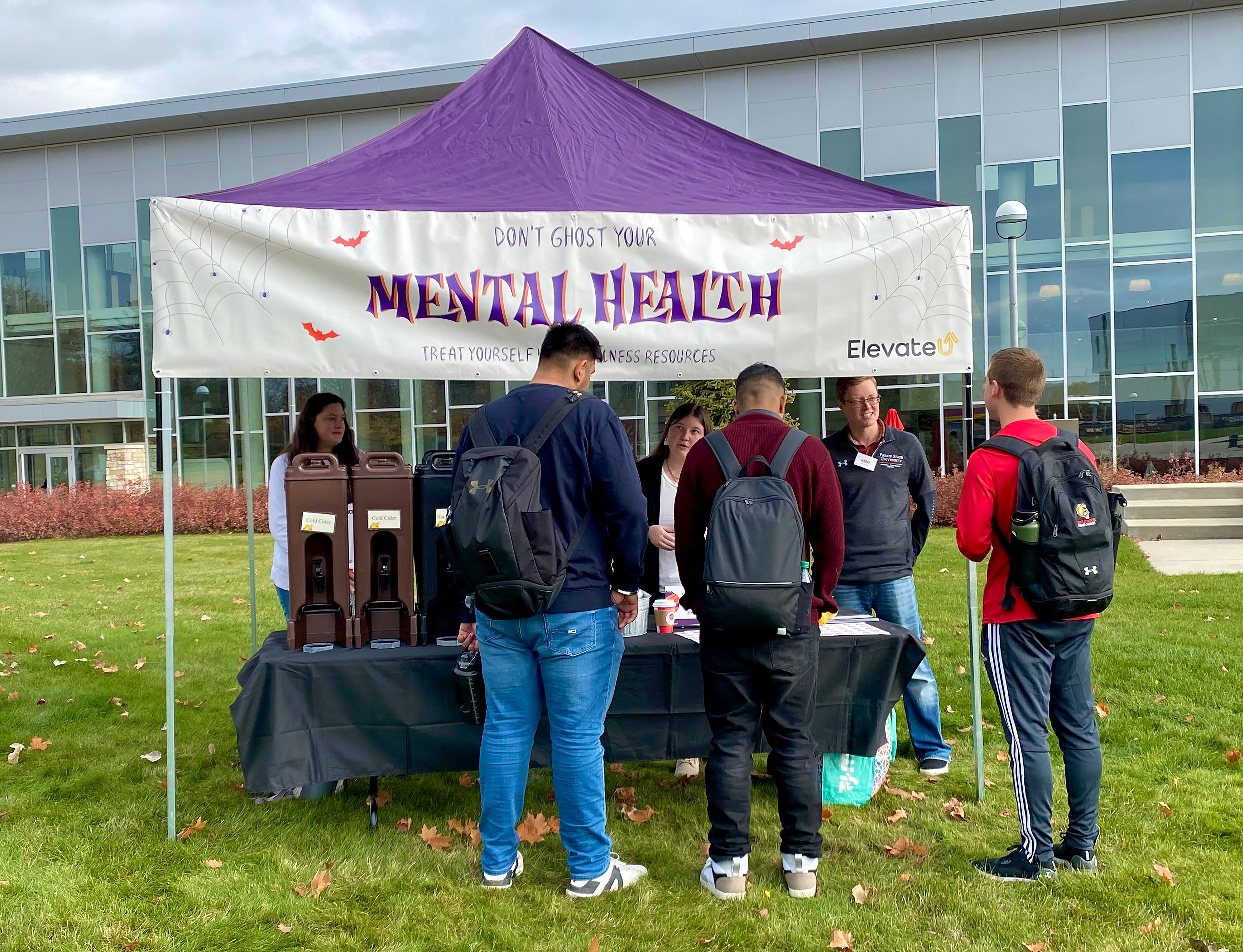 I designed a 10ft long tent banner to grab the attention of passersby in the green space.
