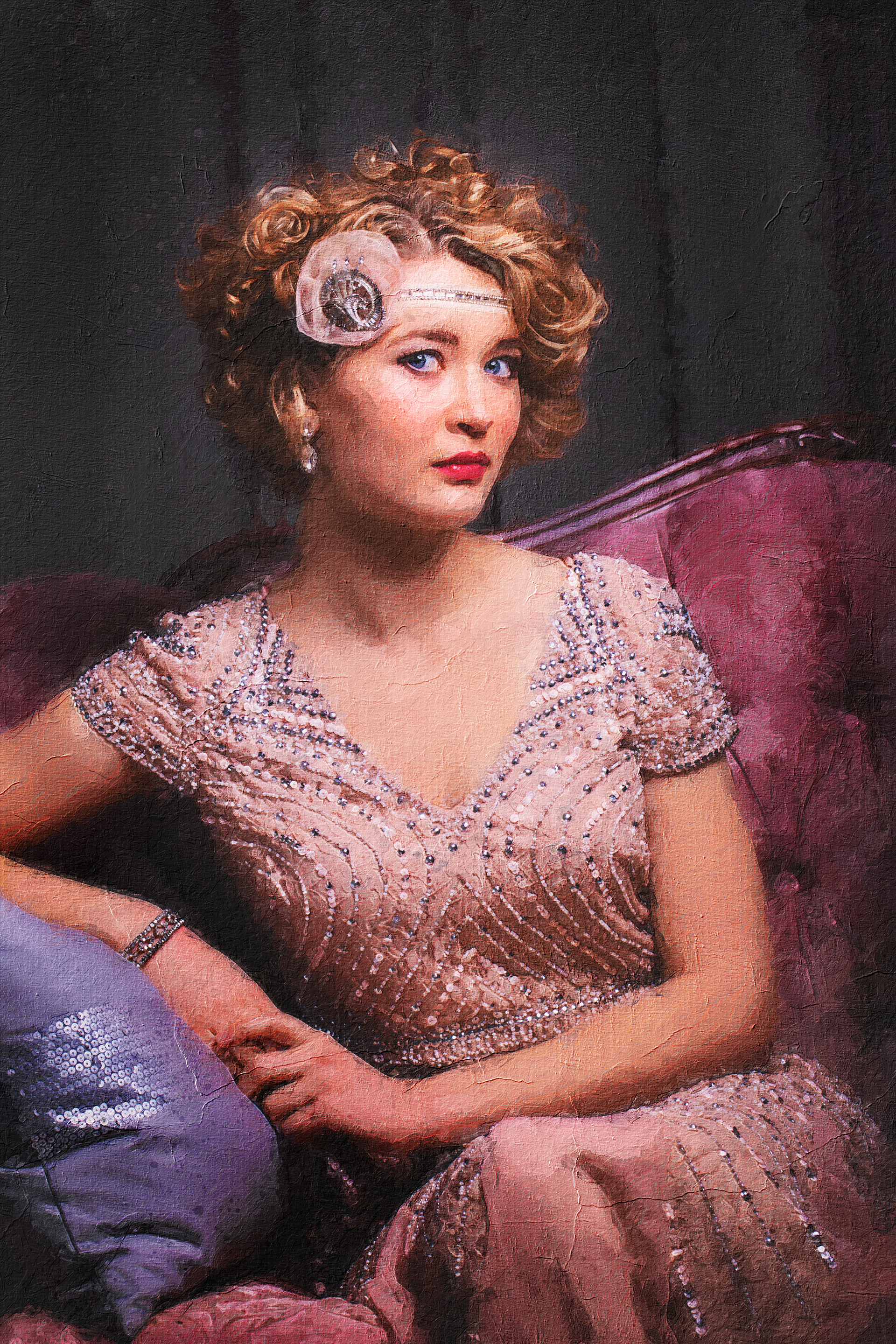 With digital paint texture