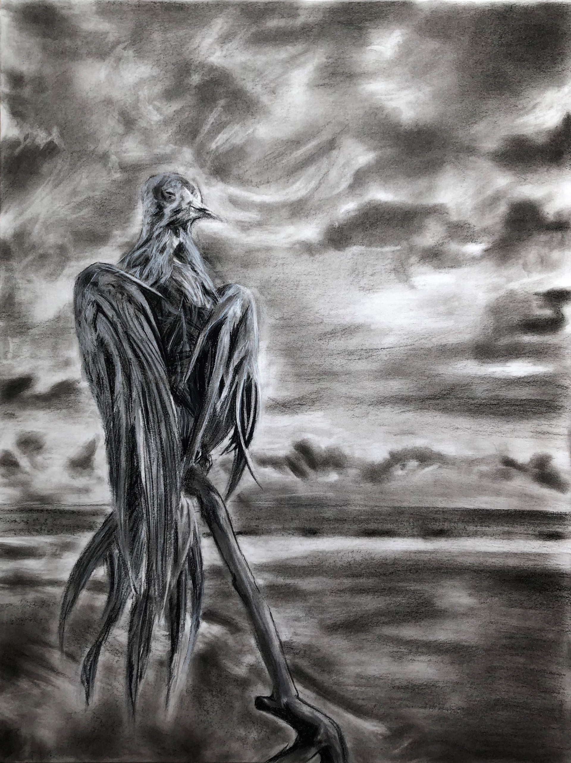 This artwork depicts a bird covered in marine environmental contaminants. It aims to shed light on the serious issues affecting our planet's environment and raise awareness of the need for environmental conservation.
