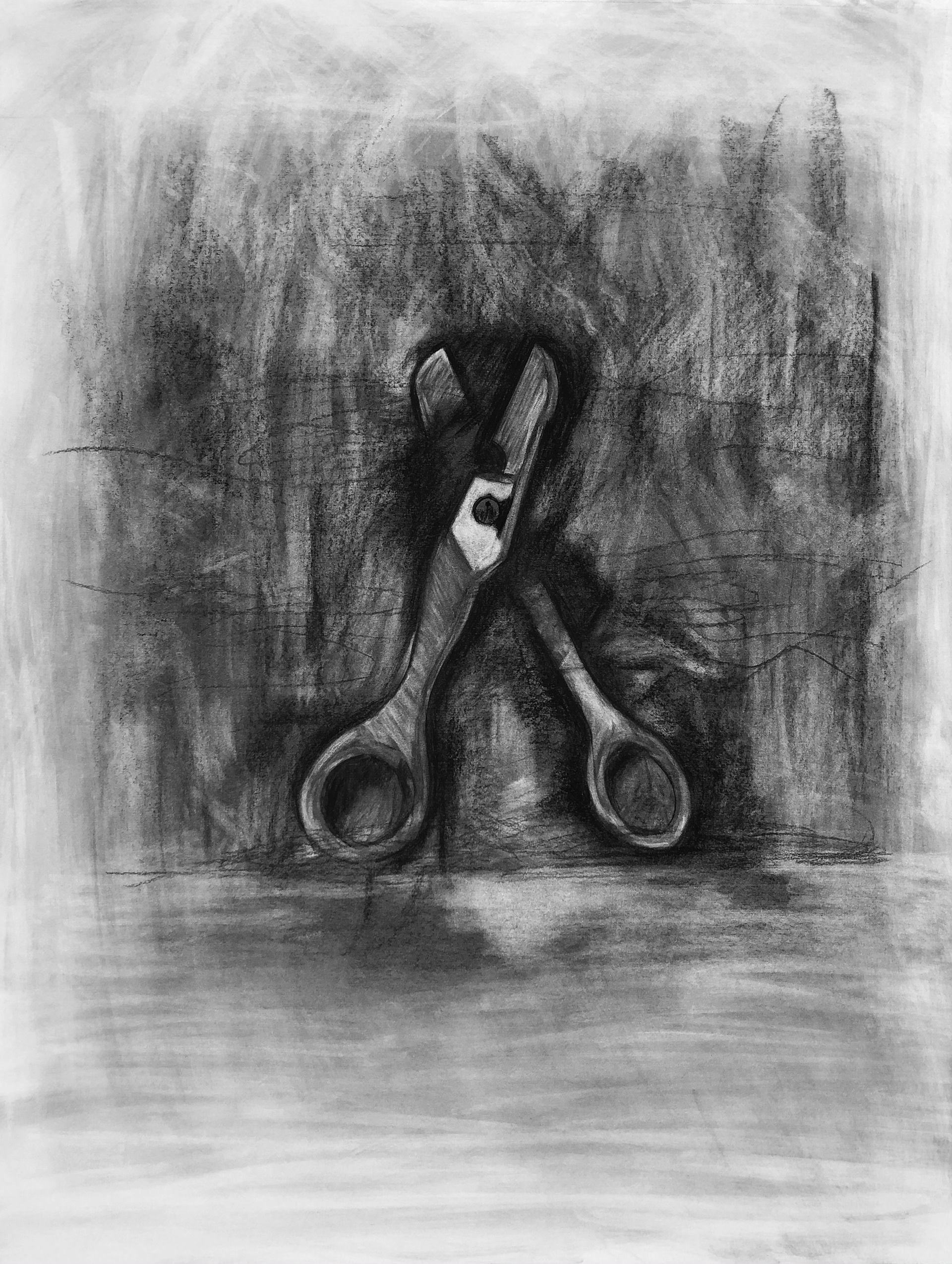 This artwork is a tribute to Jim Dine's scissors painting. I created it with the aim of improving my own skills and exploring my artistic expression.